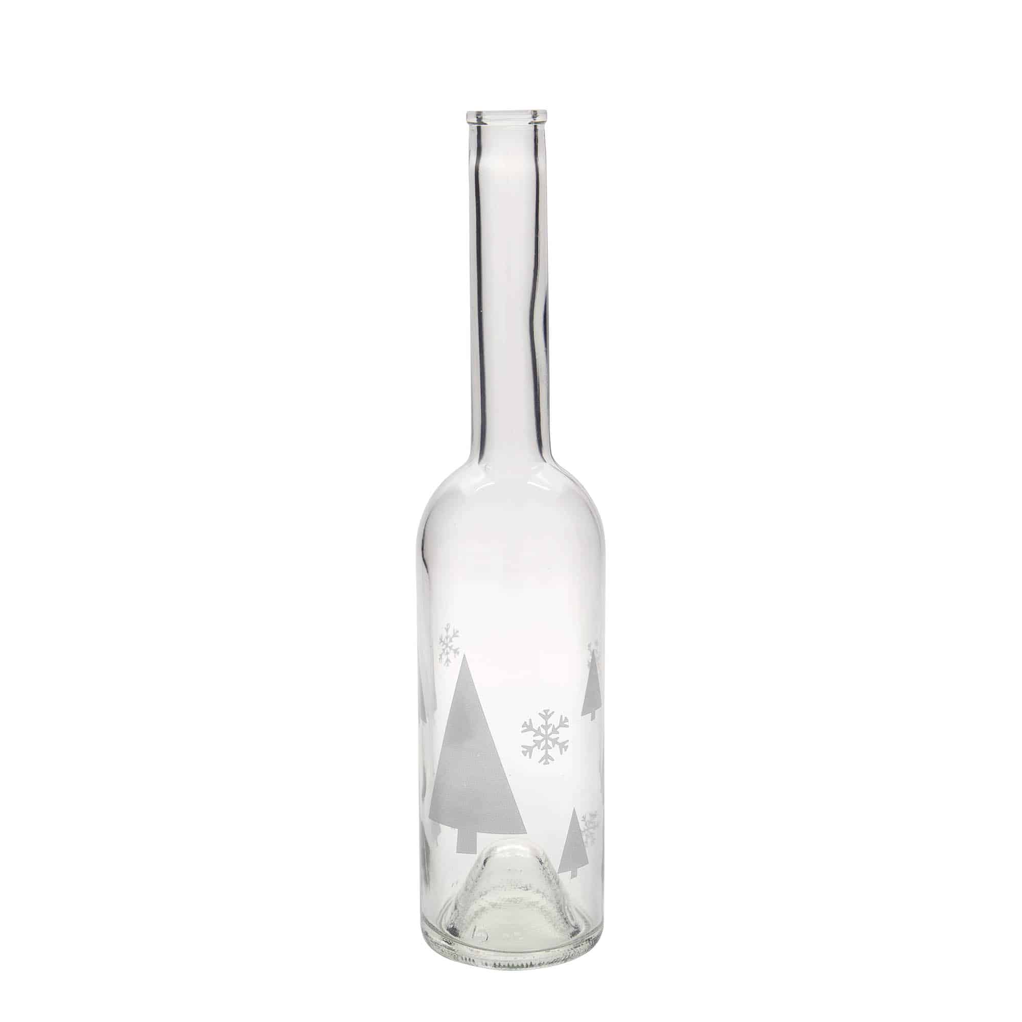 500 ml butelka szklana „Opera”, motyw: płatki śniegu, szyjka: korek 500 ml butelka szklana „Opera”, motyw: płatki śniegu, szyjka: korek