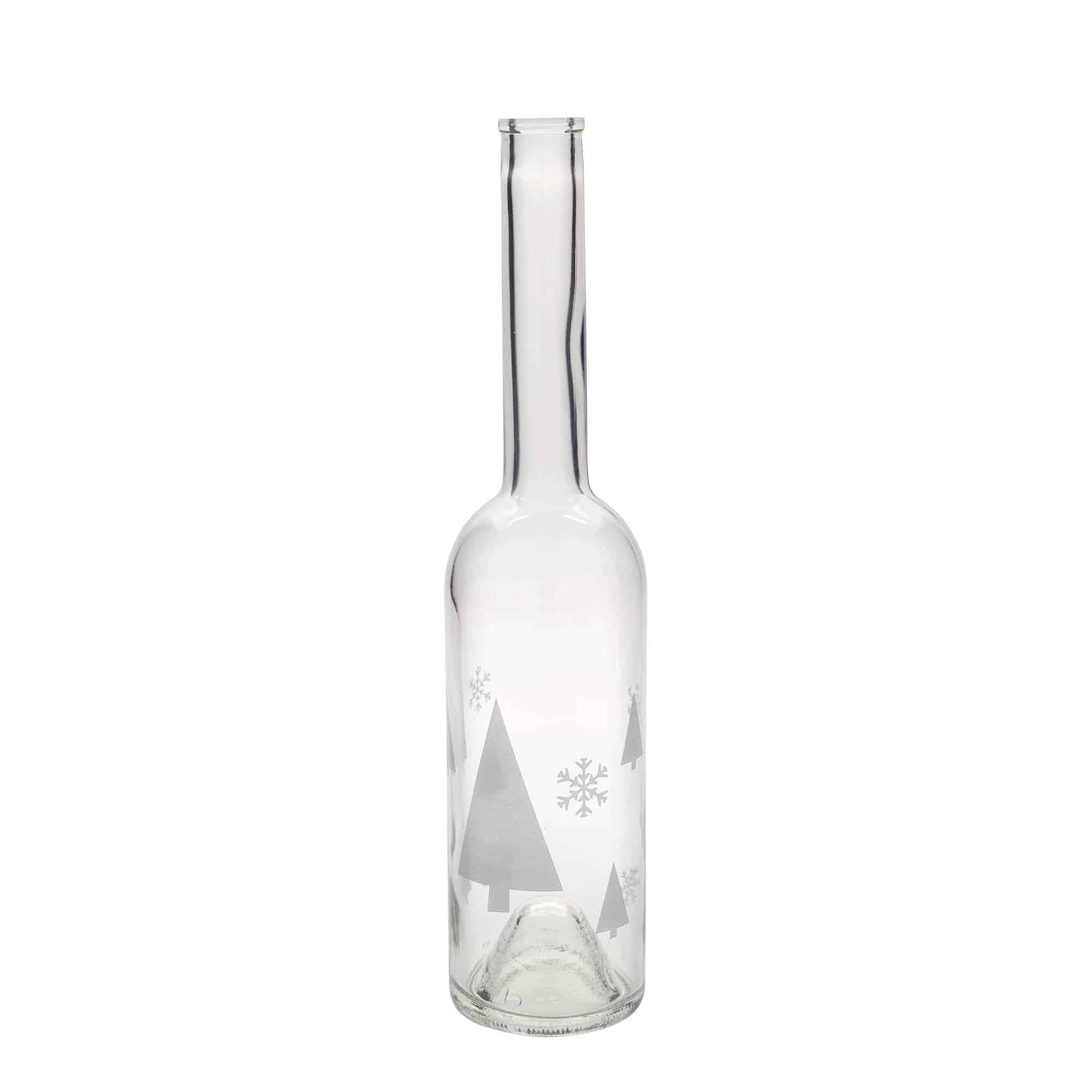 500 ml butelka szklana „Opera”, motyw: płatki śniegu, szyjka: korek