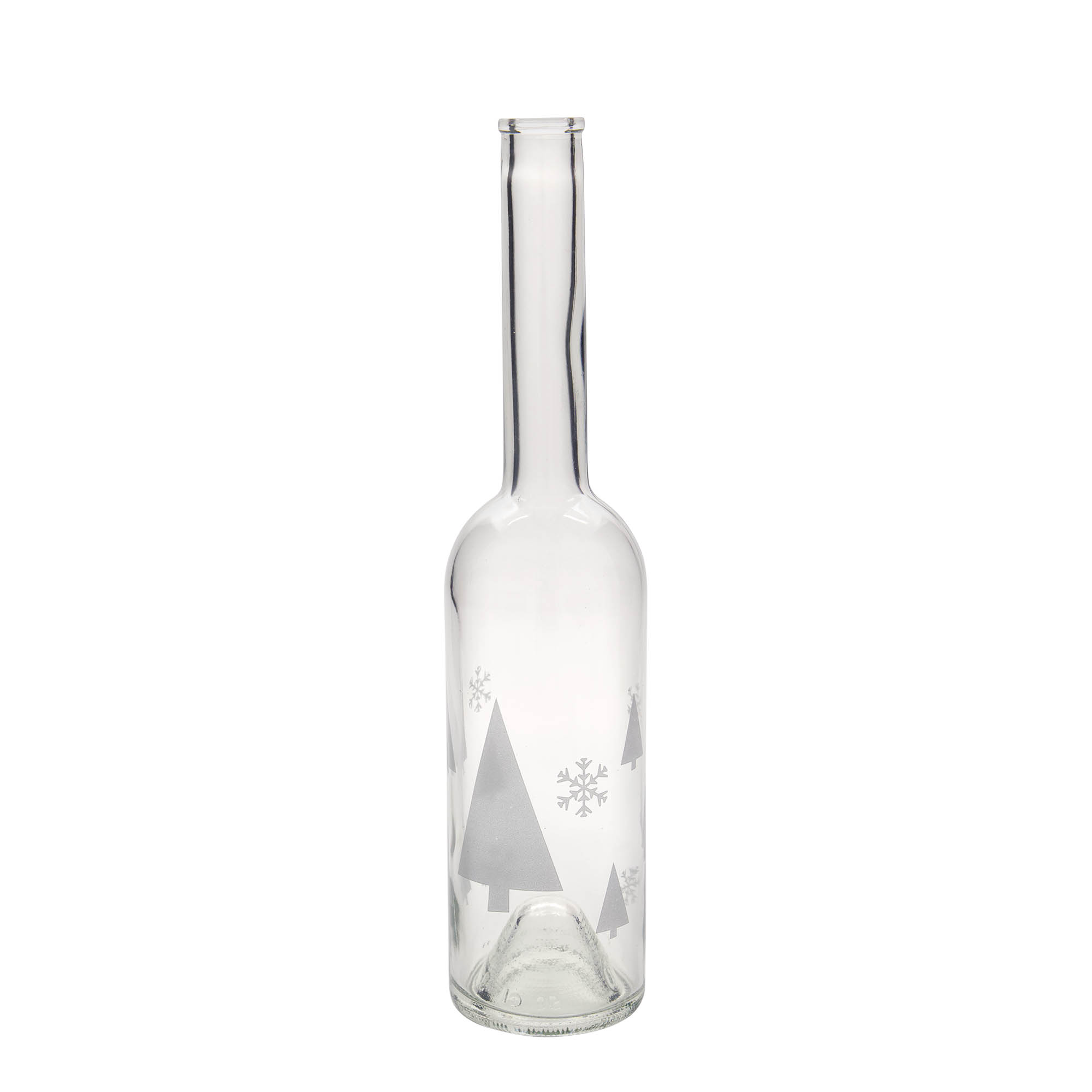 500 ml butelka szklana „Opera”, motyw: płatki śniegu, szyjka: korek