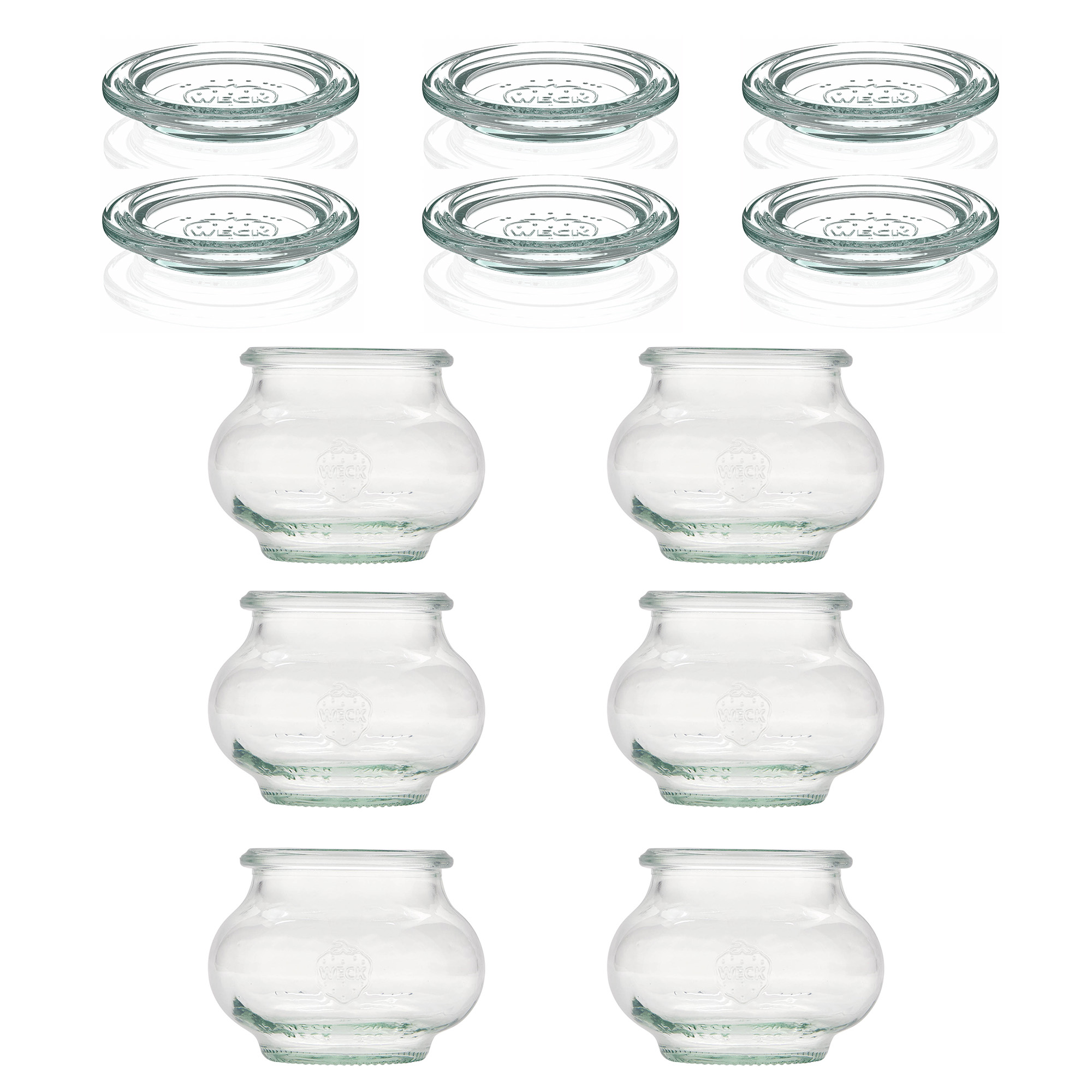 6x 220 ml ozdobny słoik WECK z szklanym wieczkiem RR 60