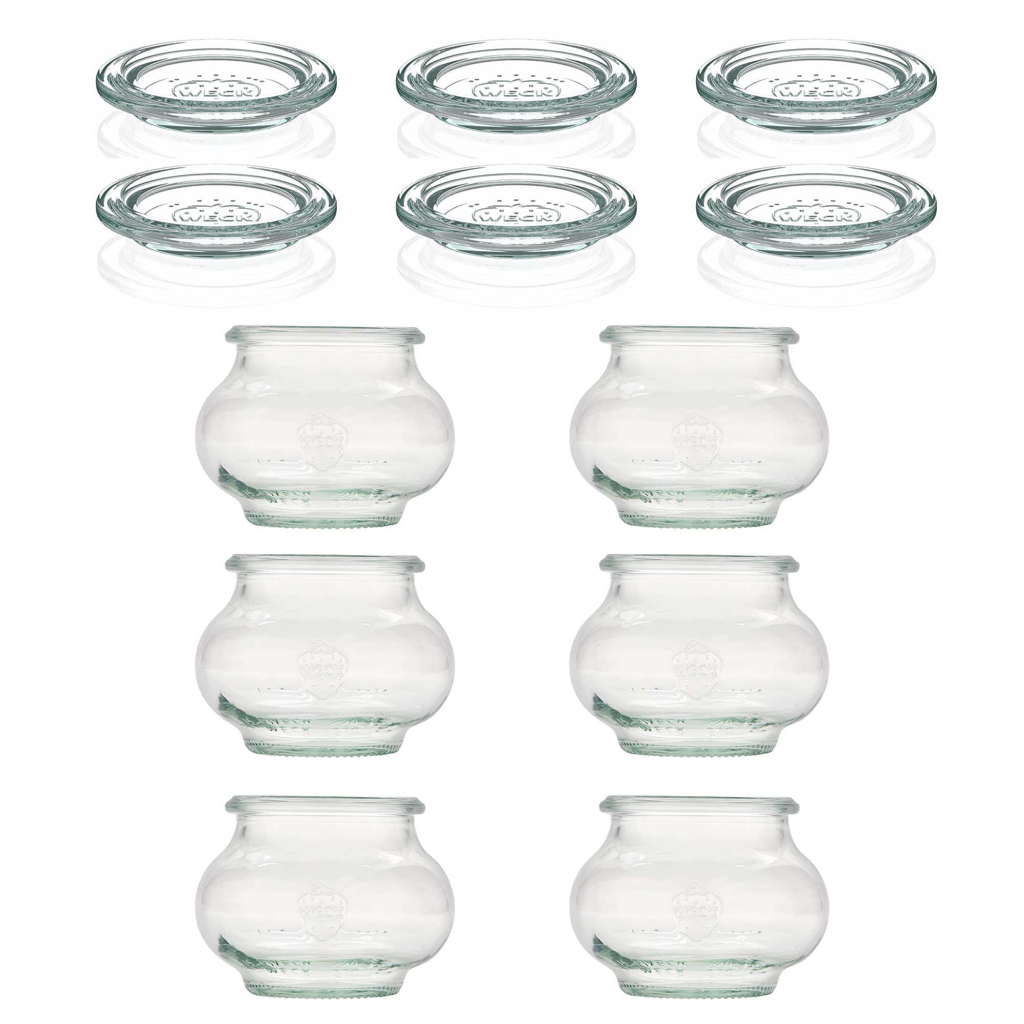 6x 220 ml ozdobny słoik WECK z szklanym wieczkiem RR 60