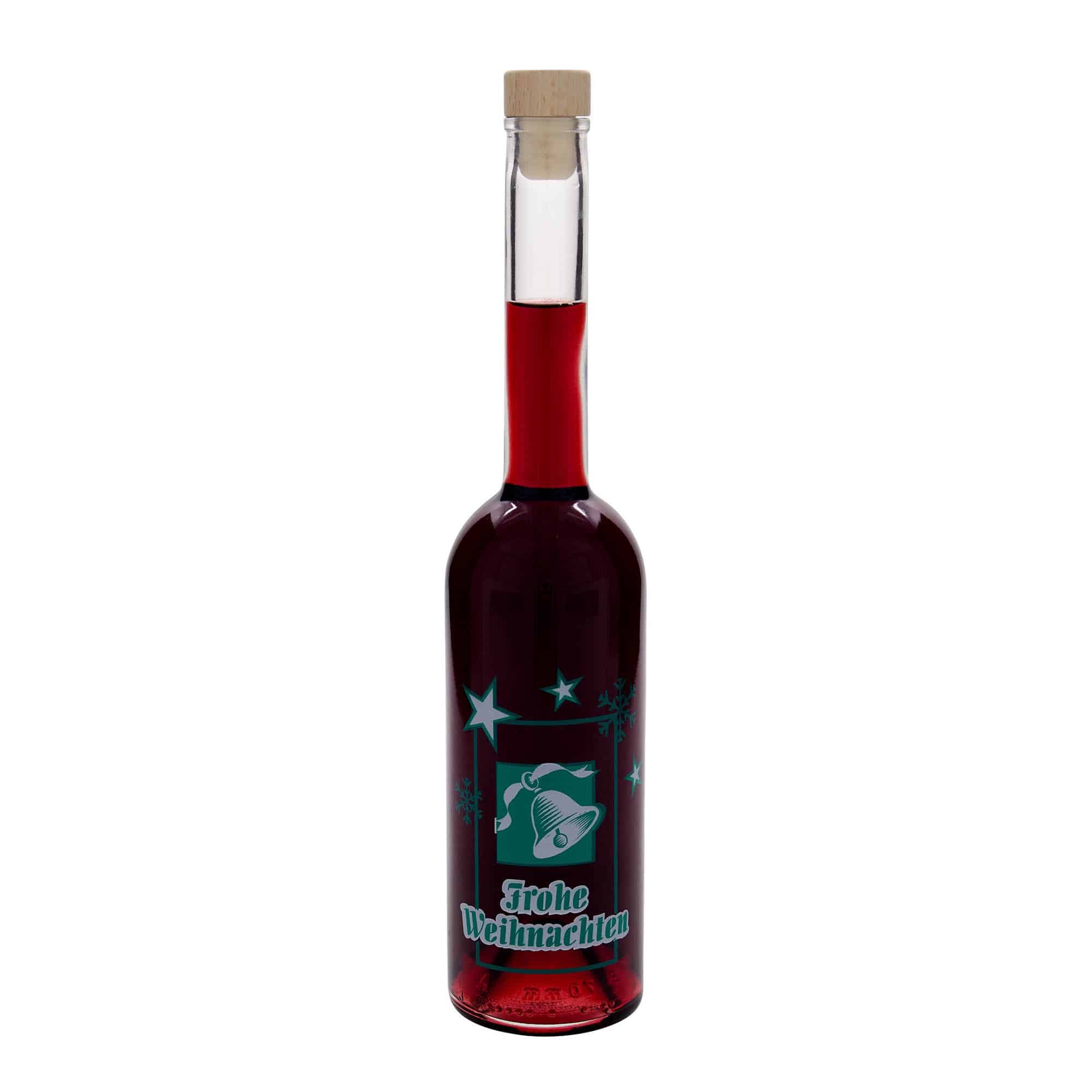 500 ml butelka szklana 'Opera', wzór: Wesołych Świąt, zamknięcie: korek