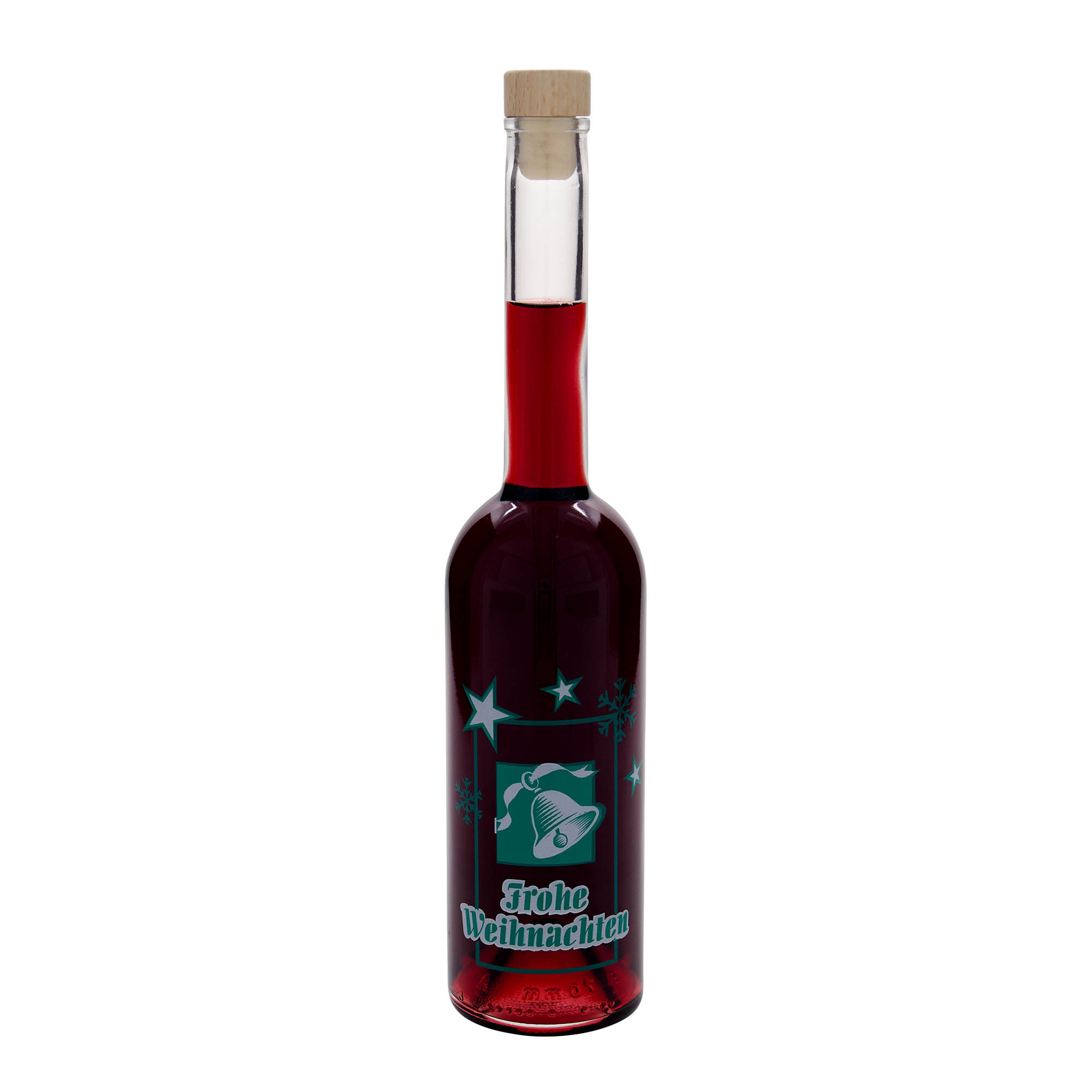 500 ml butelka szklana 'Opera', motyw: Wesołych Świąt, korek