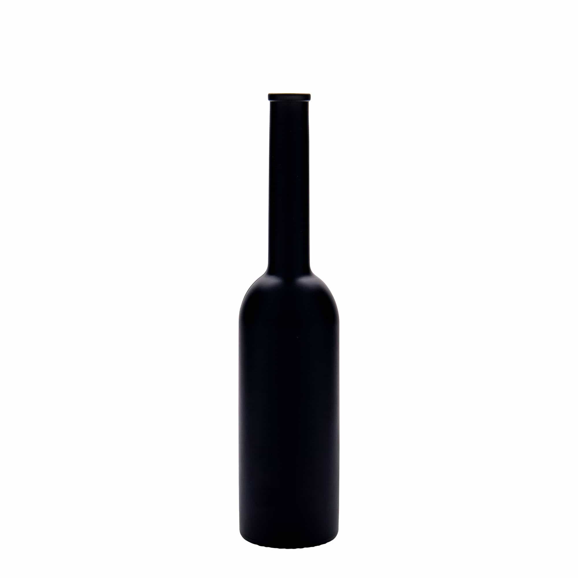 200 ml szklana butelka 'Opera', czarna, szyjka: korek