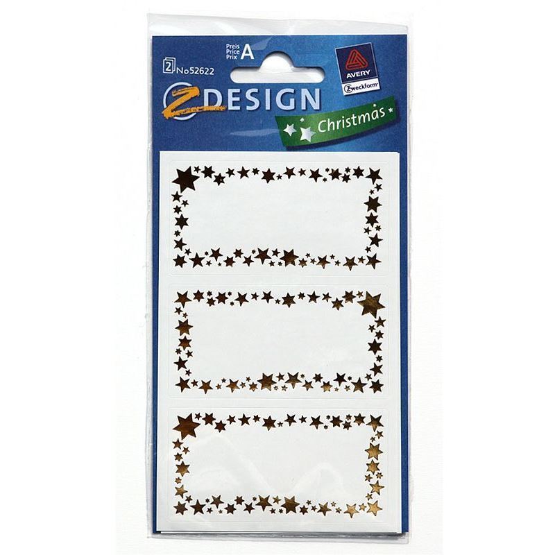 Zweckform etykiety „ramka gwiazdkowa”, papier, złote