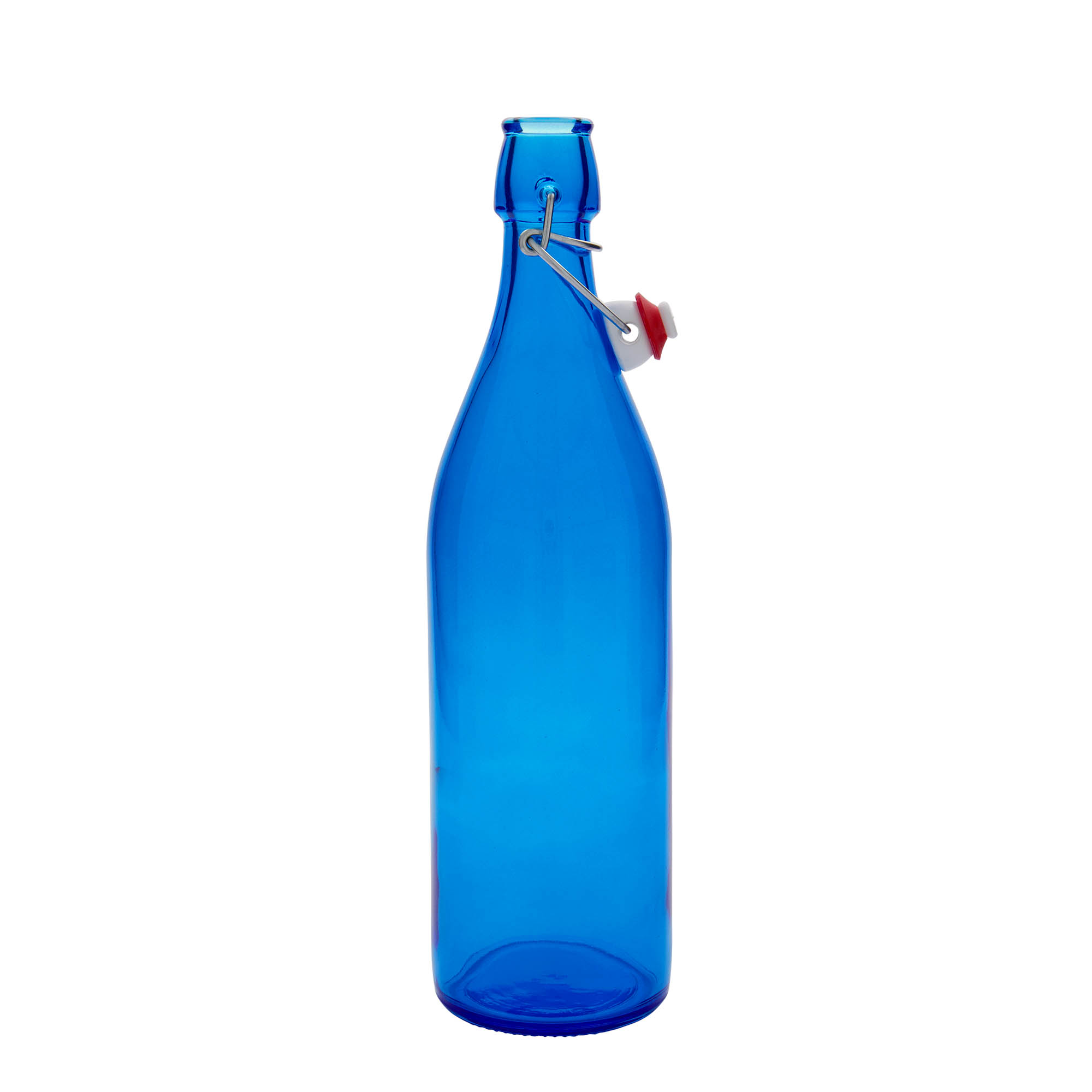 1.000 ml butelka szklana „Giara”, niebieska, otwór: zamknięcie na zatrzask 1.000 ml butelka szklana „Giara”, niebieska, otwór: zamknięcie na zatrzask