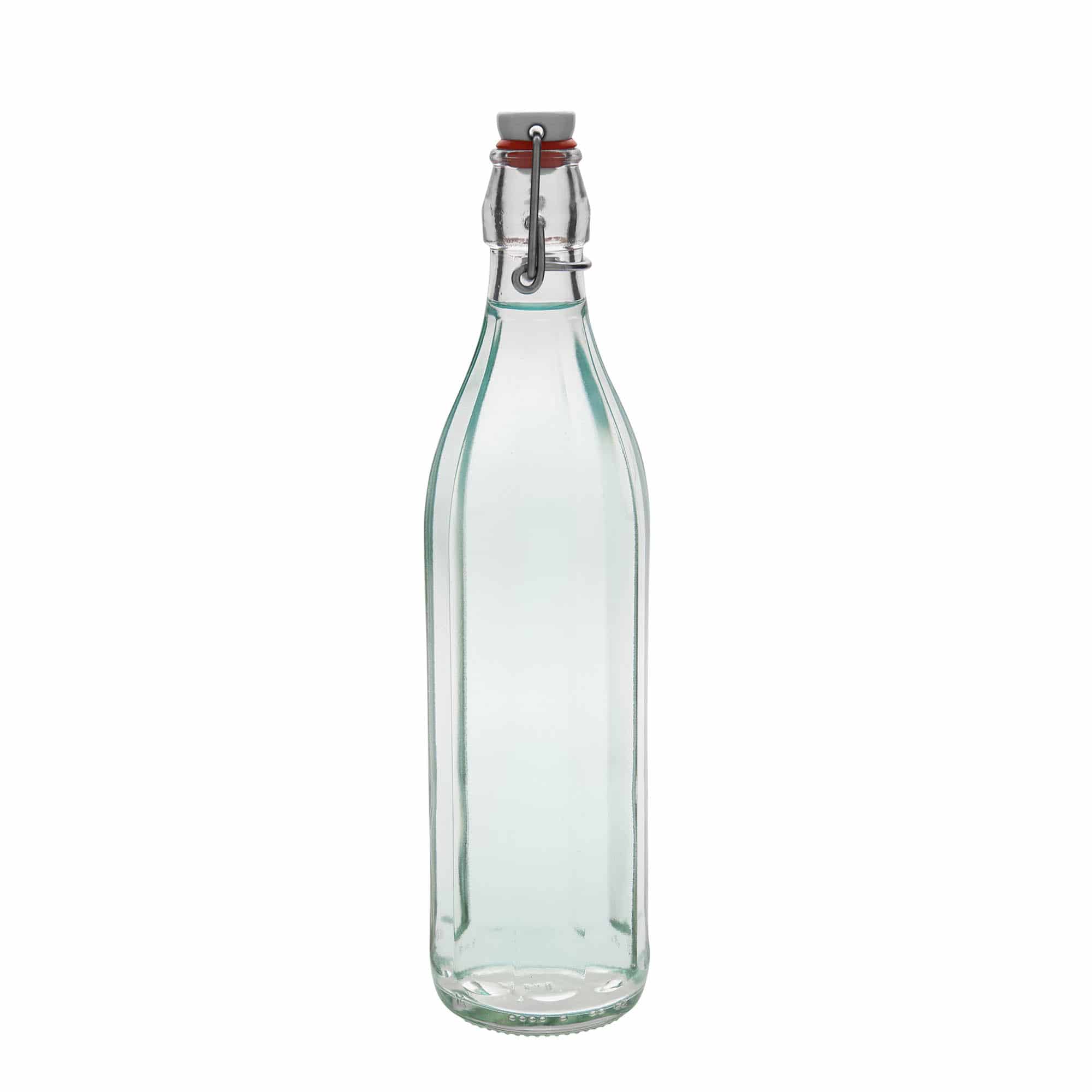 750 ml butelka szklana 'Bravo', dziesięciokątna, wylot: zamknięcie na klamrę