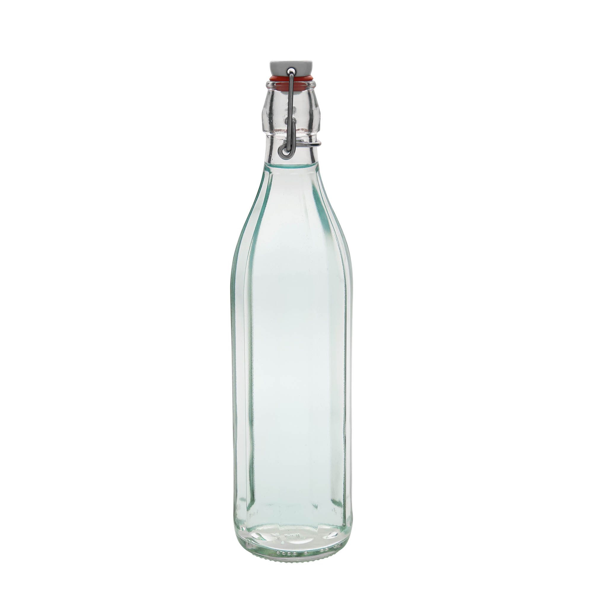 750 ml butelka szklana 'Bravo', dziesięciokątna, wylot: zamknięcie na klamrę