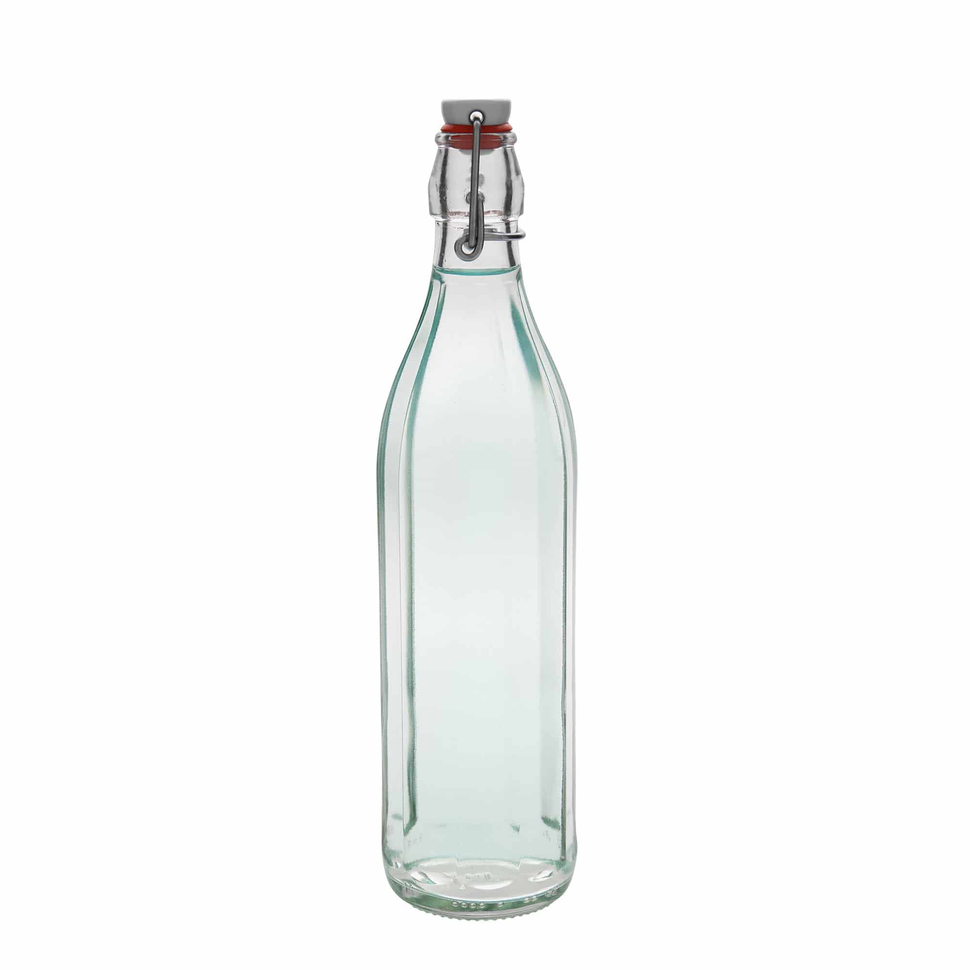 750 ml butelka szklana 'Bravo', dziesięciokątna, wylot: zamknięcie na klamrę