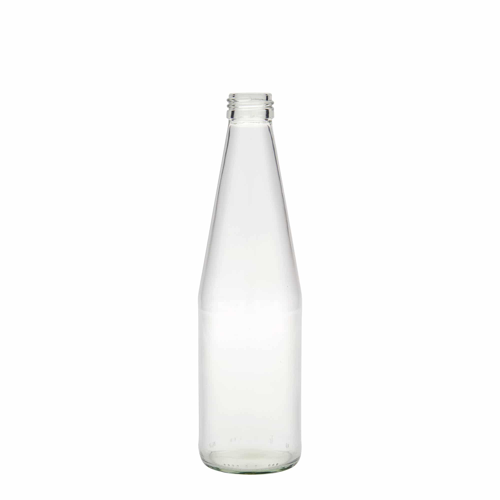 330 ml uniwersalna butelka w kształcie marchewki, szkło, gwint: PP 28