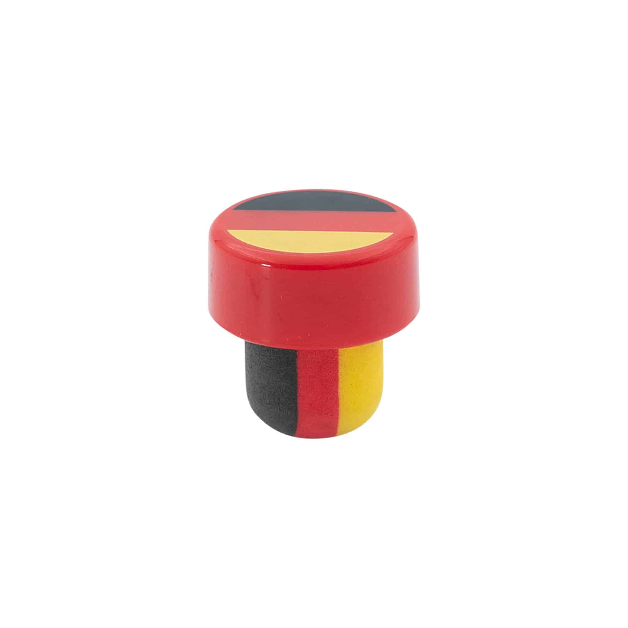 Korek do butelki 19 mm „Deutschland”, plastik, wielokolorowy, do szyjki: korek