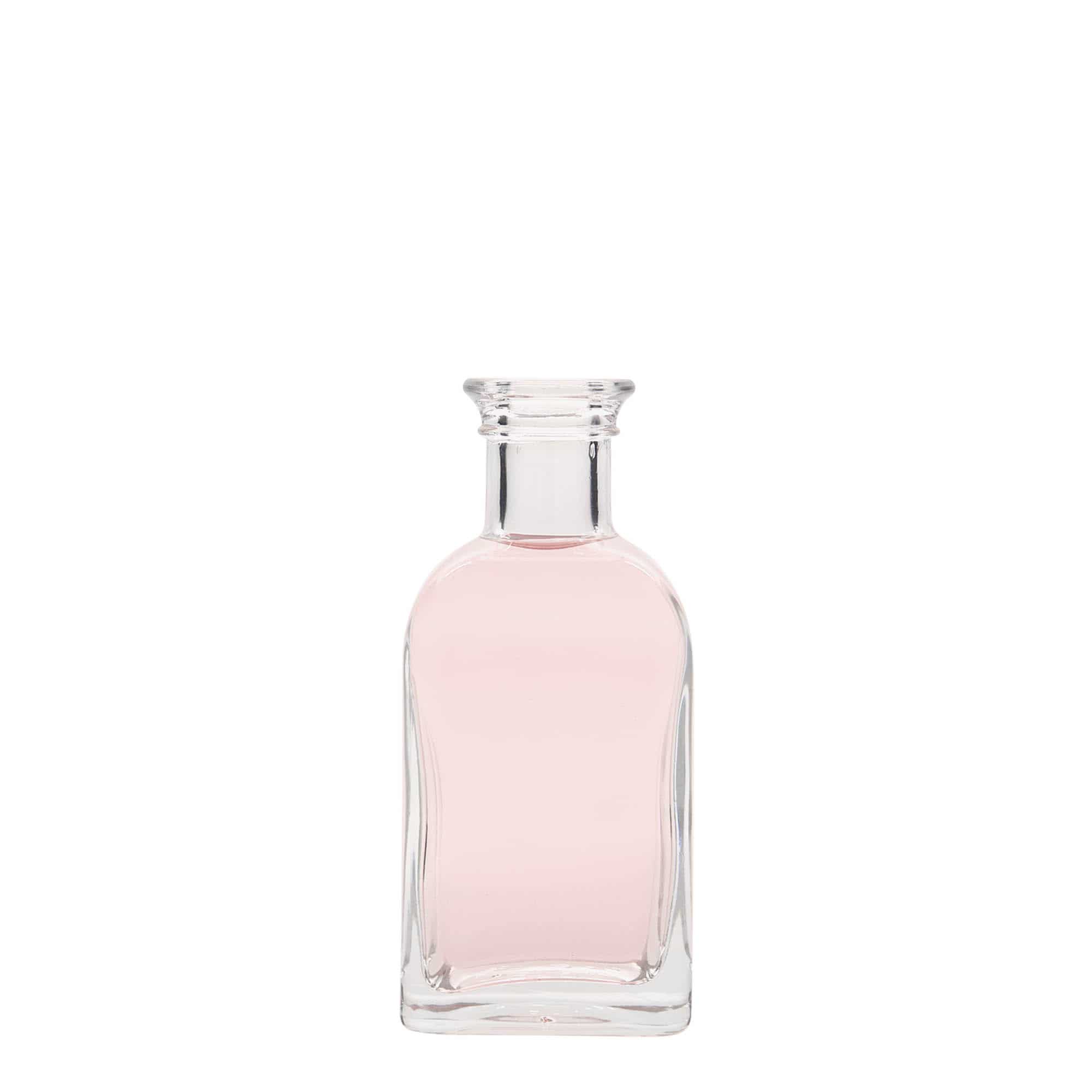 100 ml butelka szklana apteczna Carré, kwadratowa, zamknięcie: korek