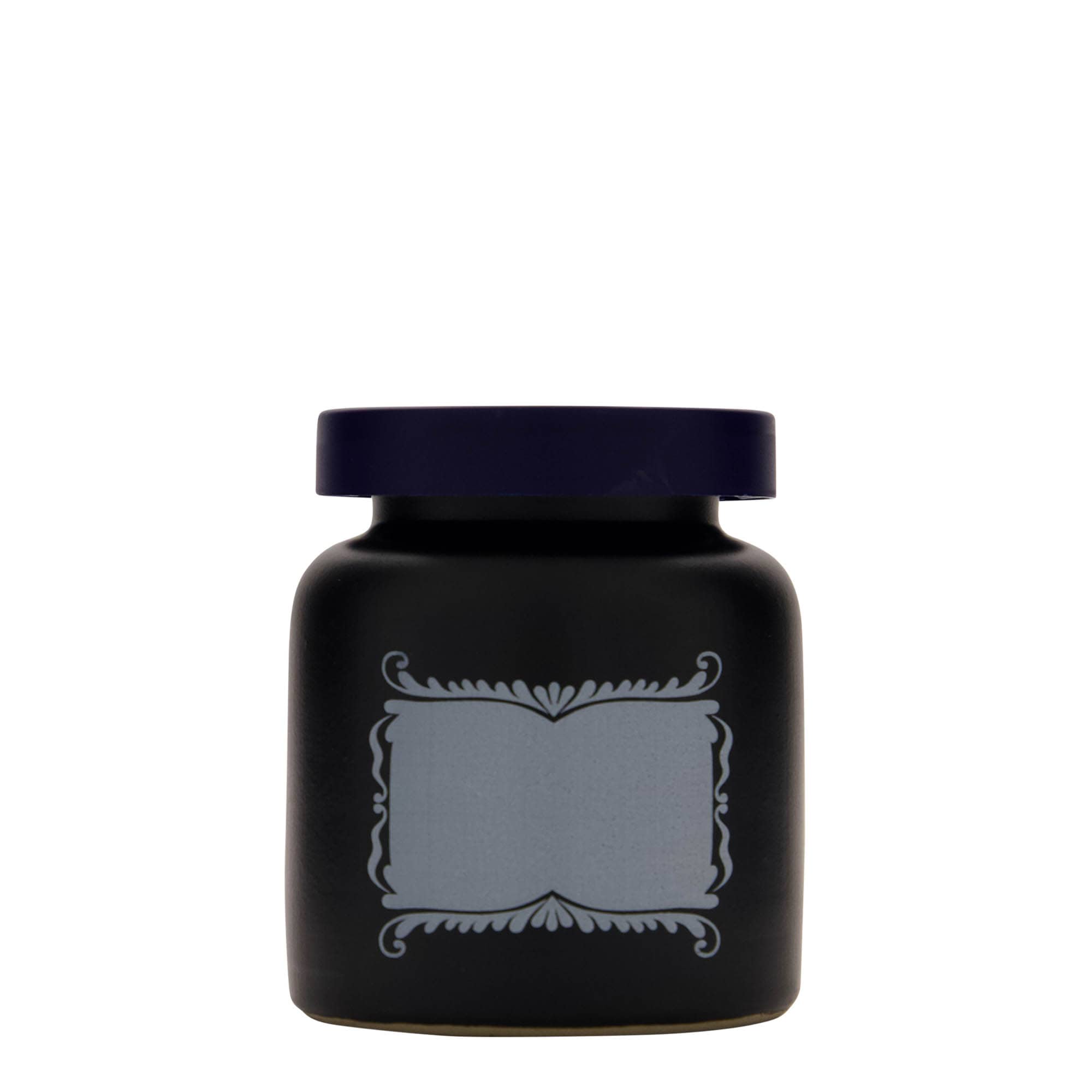 270 ml garnek z kamionki, motyw: pole etykiety, ceramika, czarny, wylot: nakładana pokrywka