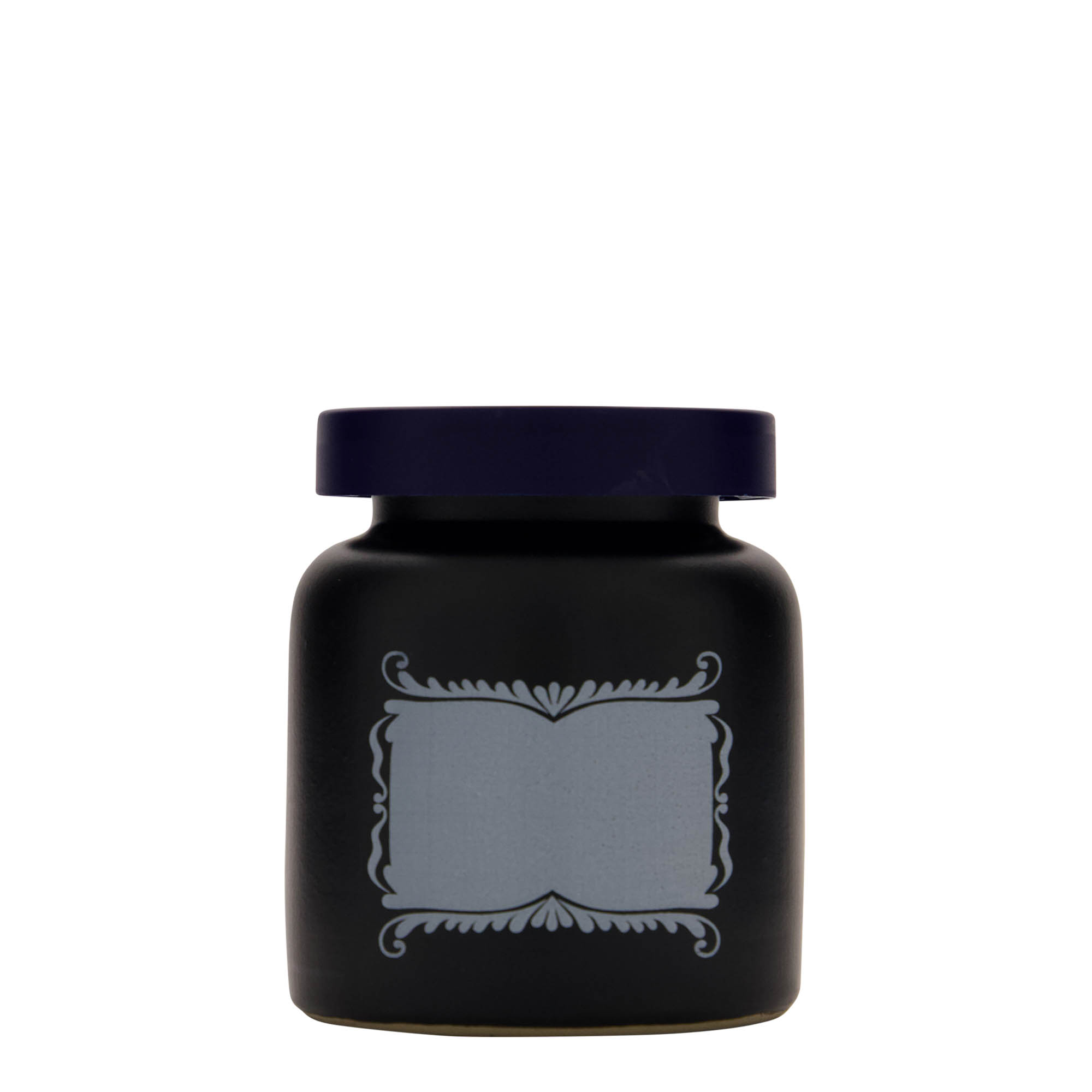 270 ml garnek z kamionki, motyw: pole etykiety, ceramika, czarny, wylot: nakładana pokrywka