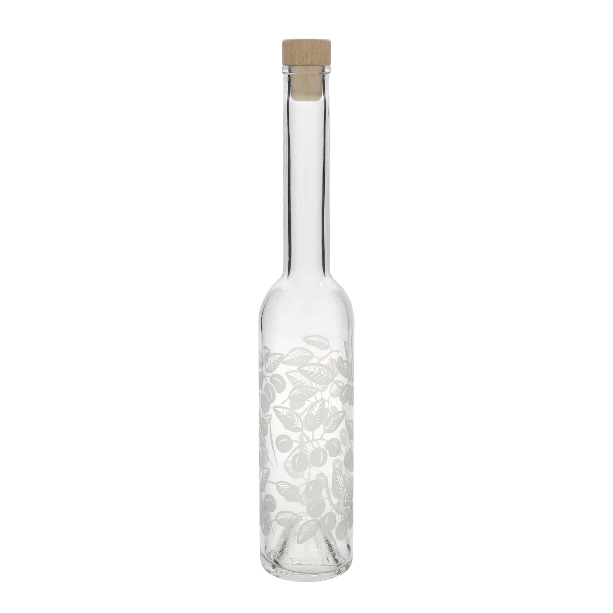 350 ml butelka szklana 'Opera', motyw: mirabelki, szyjka: korek