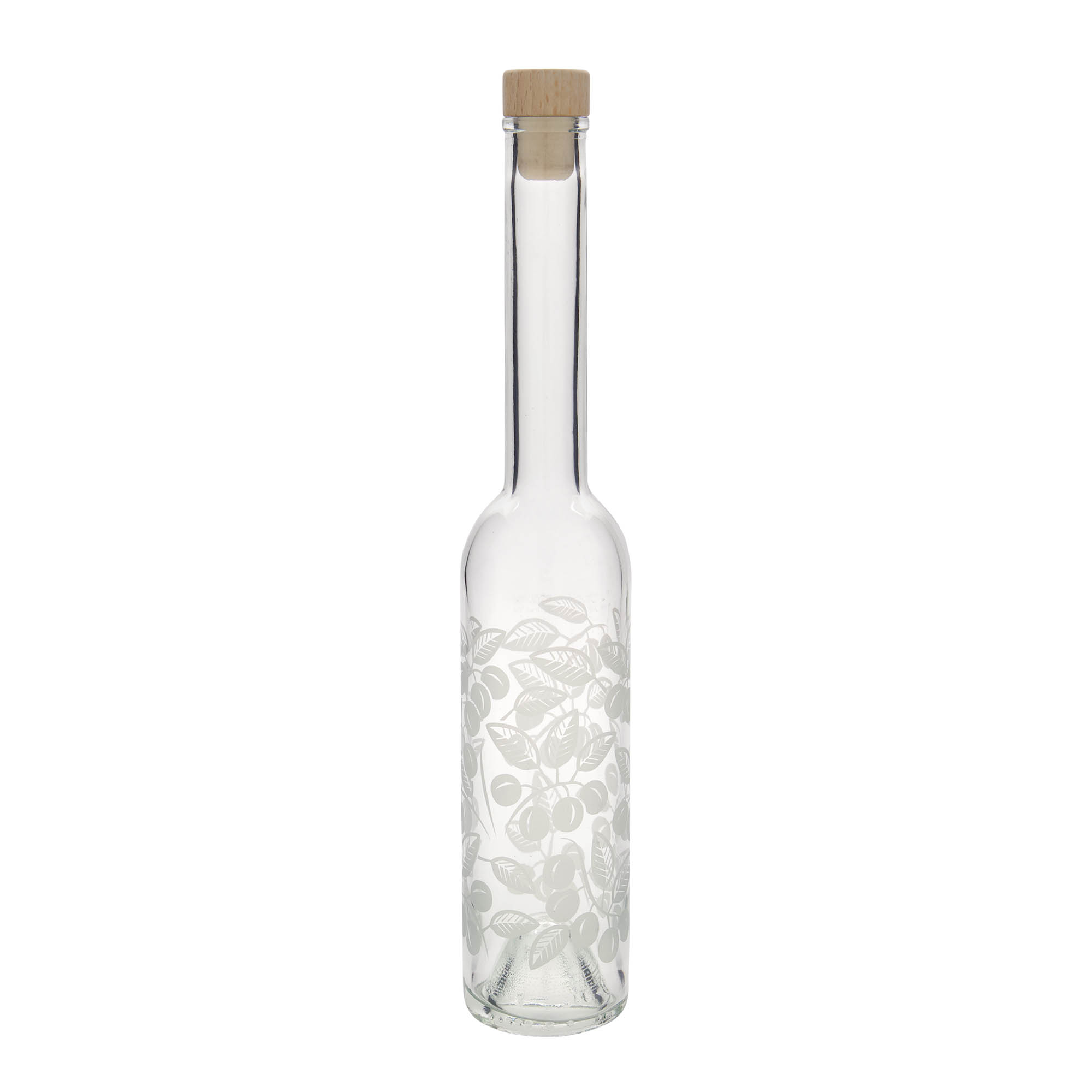 350 ml butelka szklana 'Opera', motyw: mirabelki, szyjka: korek 350 ml butelka szklana 'Opera', motyw: mirabelki, szyjka: korek