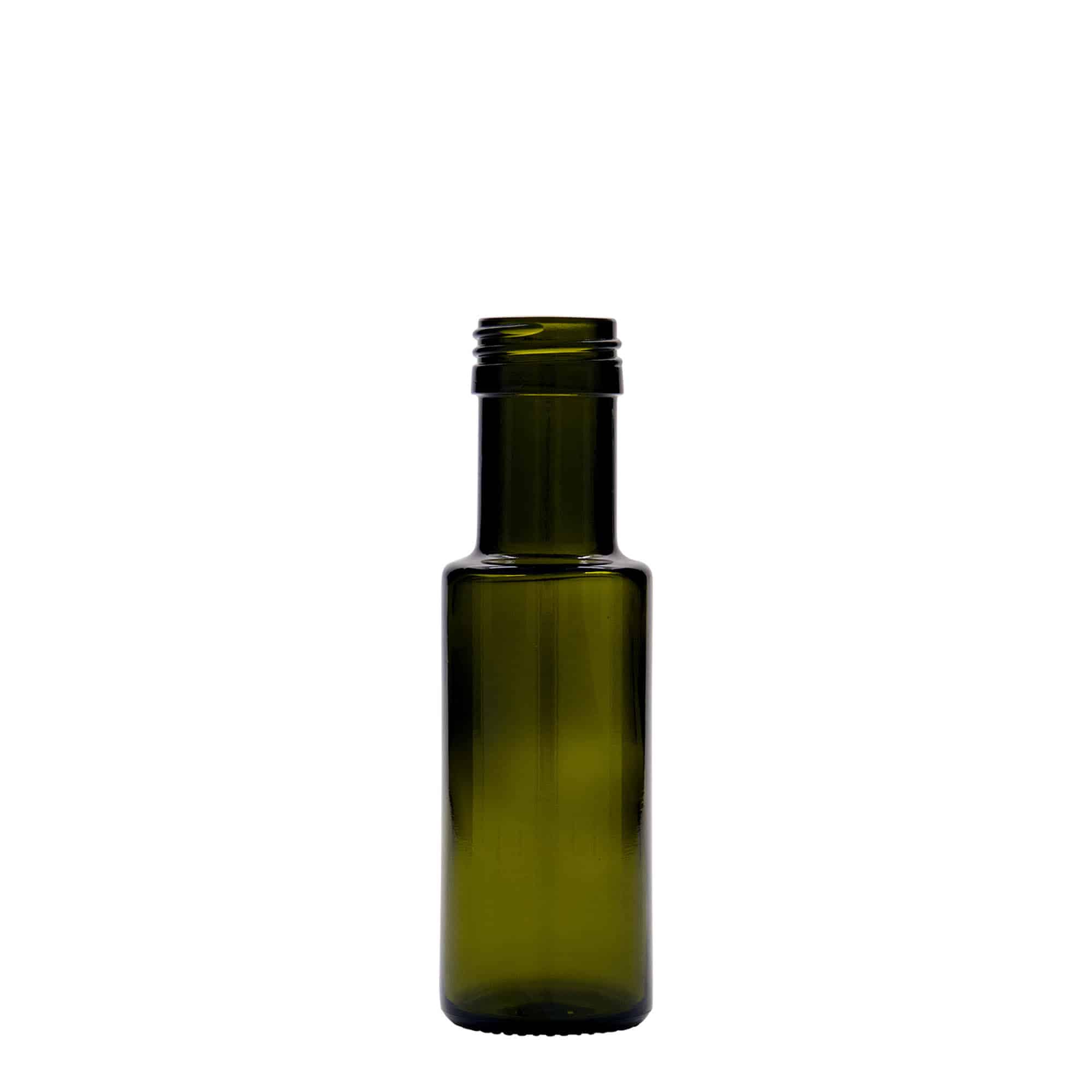 100 ml butelka szklana 'Dorica', antyczny zielony, wylot: PP 31,5