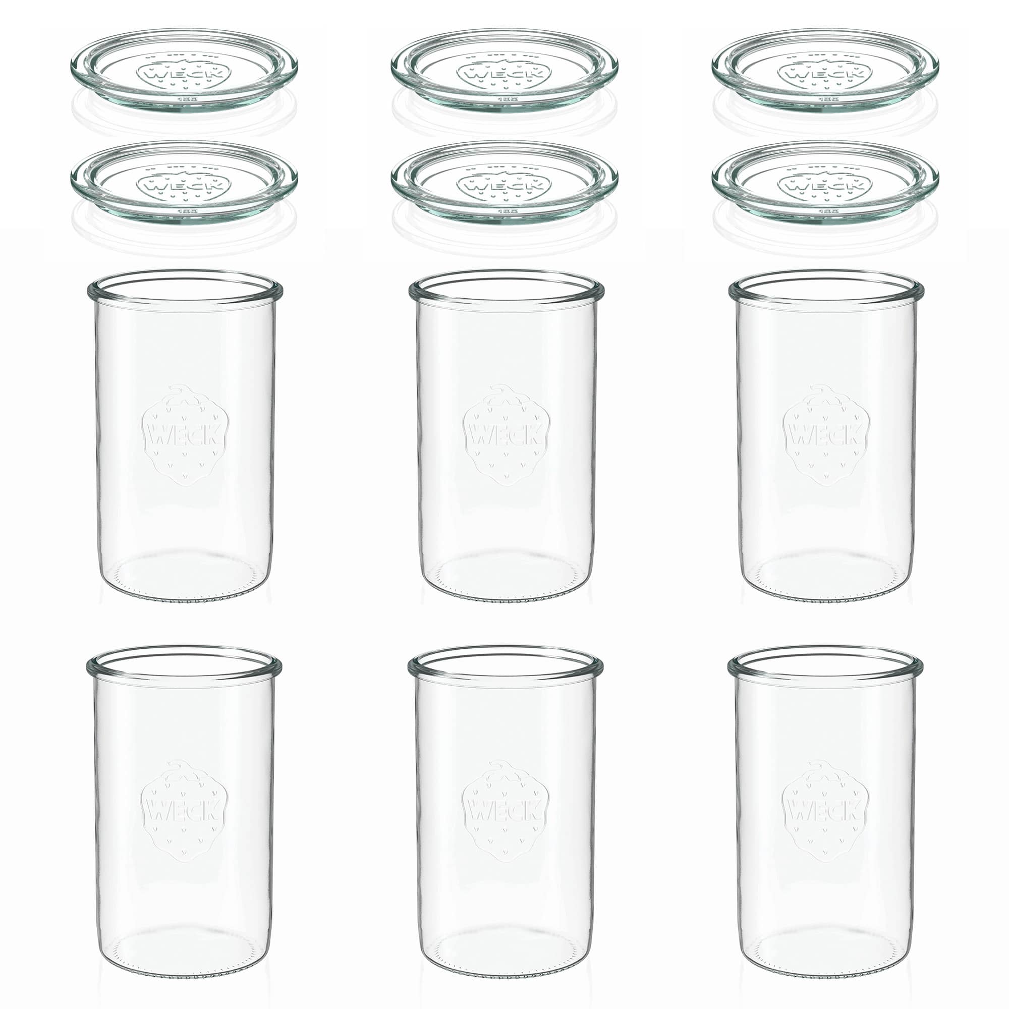 6x 1000 ml słoik WECK typu Sturz z szklanym wieczkiem RR 100