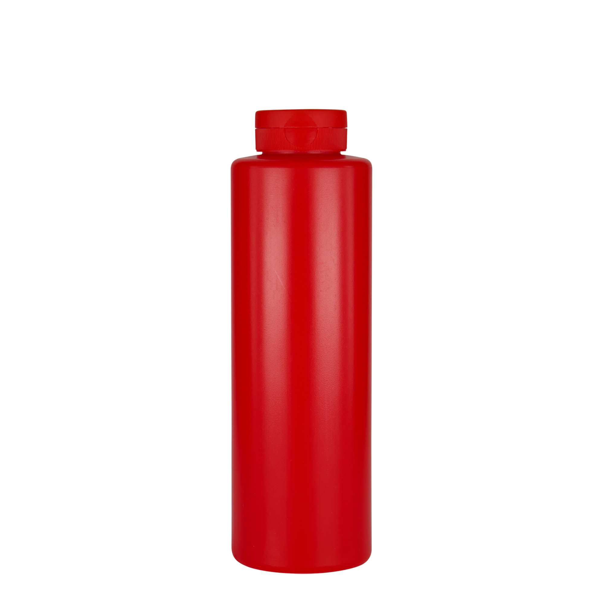 500 ml butelka na sos, tworzywo LDPE, czerwona, gwint: 38/400