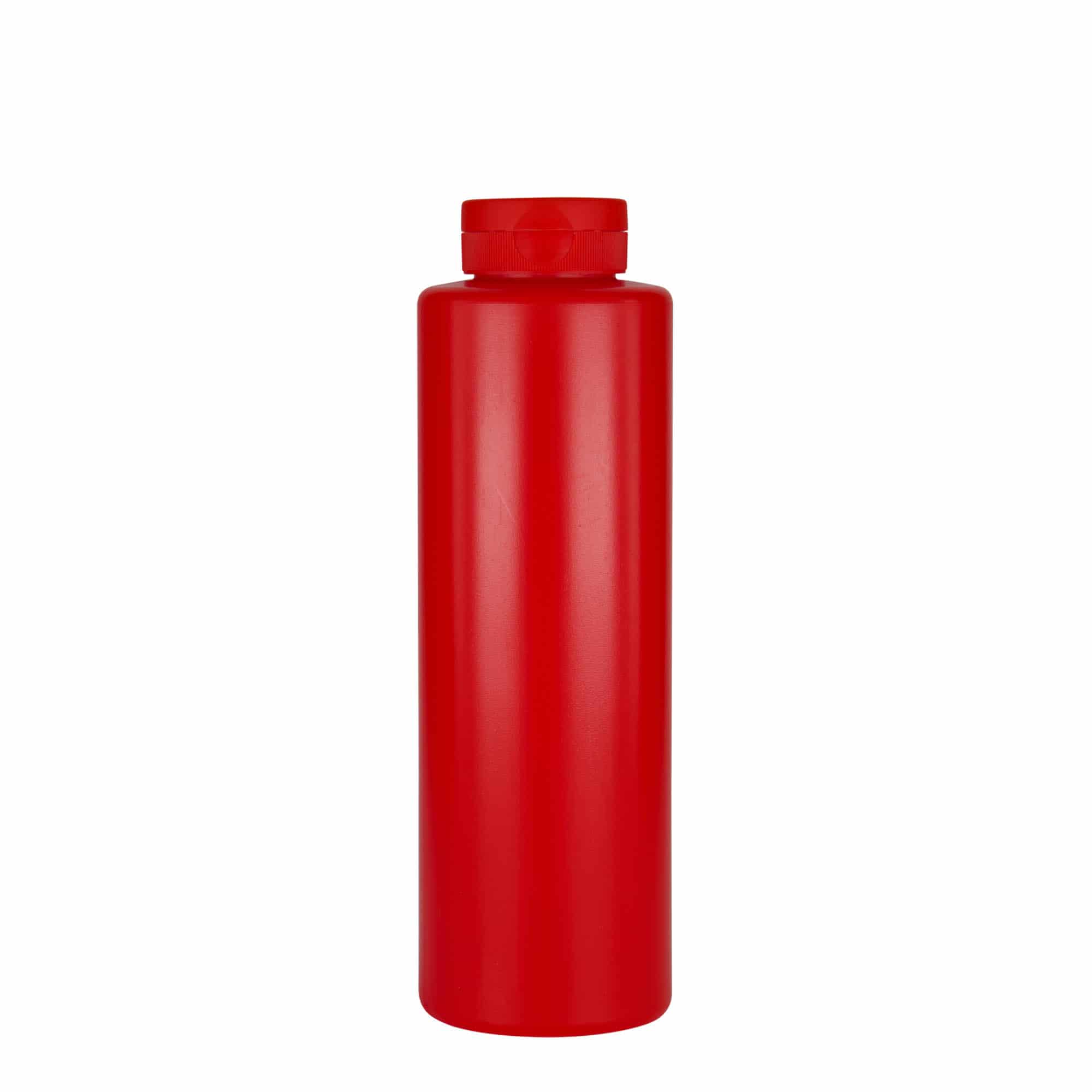 500 ml butelka na sos, tworzywo LDPE, czerwona, gwint: 38/400
