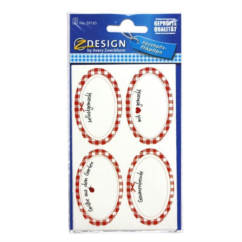 Zweckform Etykiety „Domowej roboty”, owalne, papier, wielokolorowe