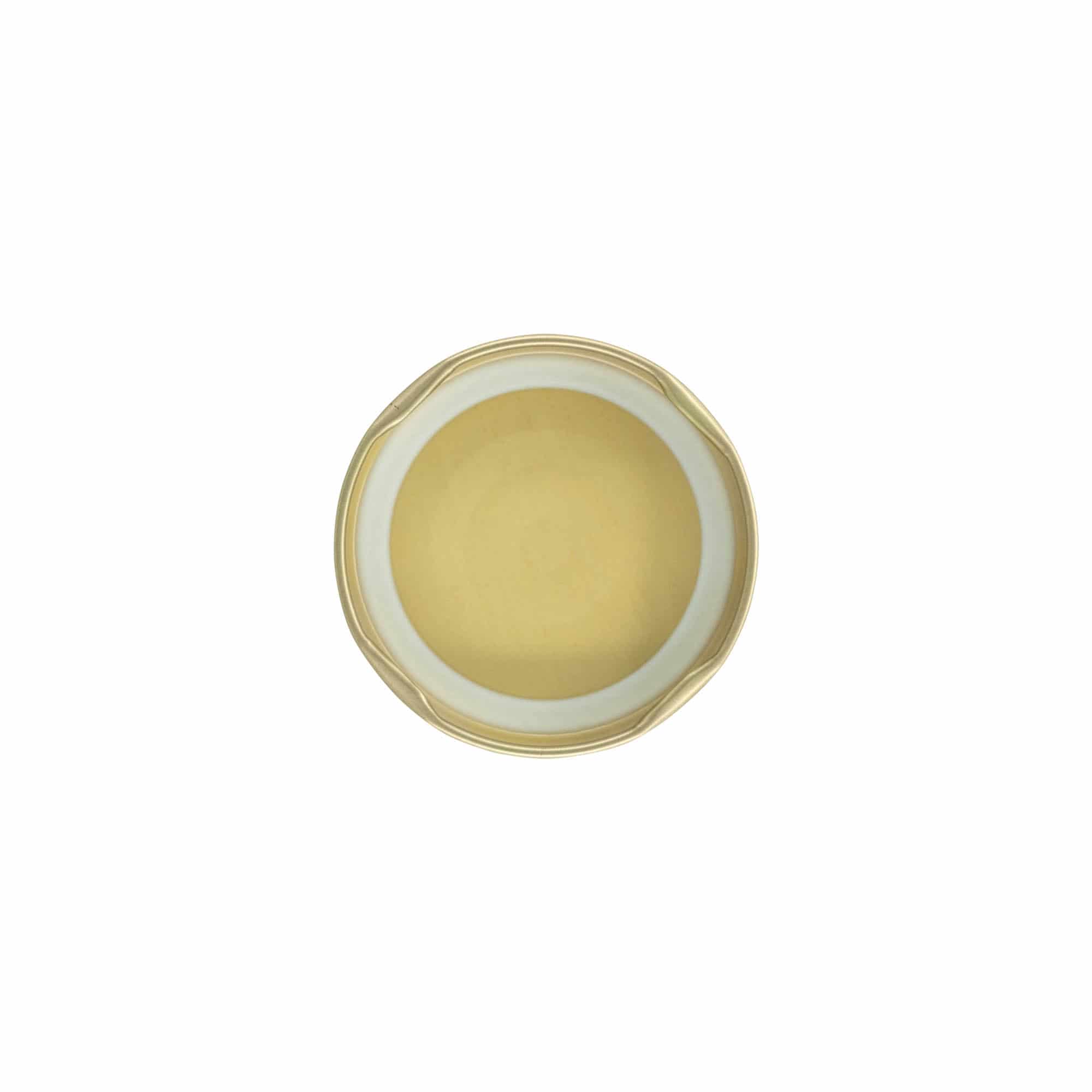 Zakrywka Twist-Off, blacha biała, złota, do szyjki: TO 58