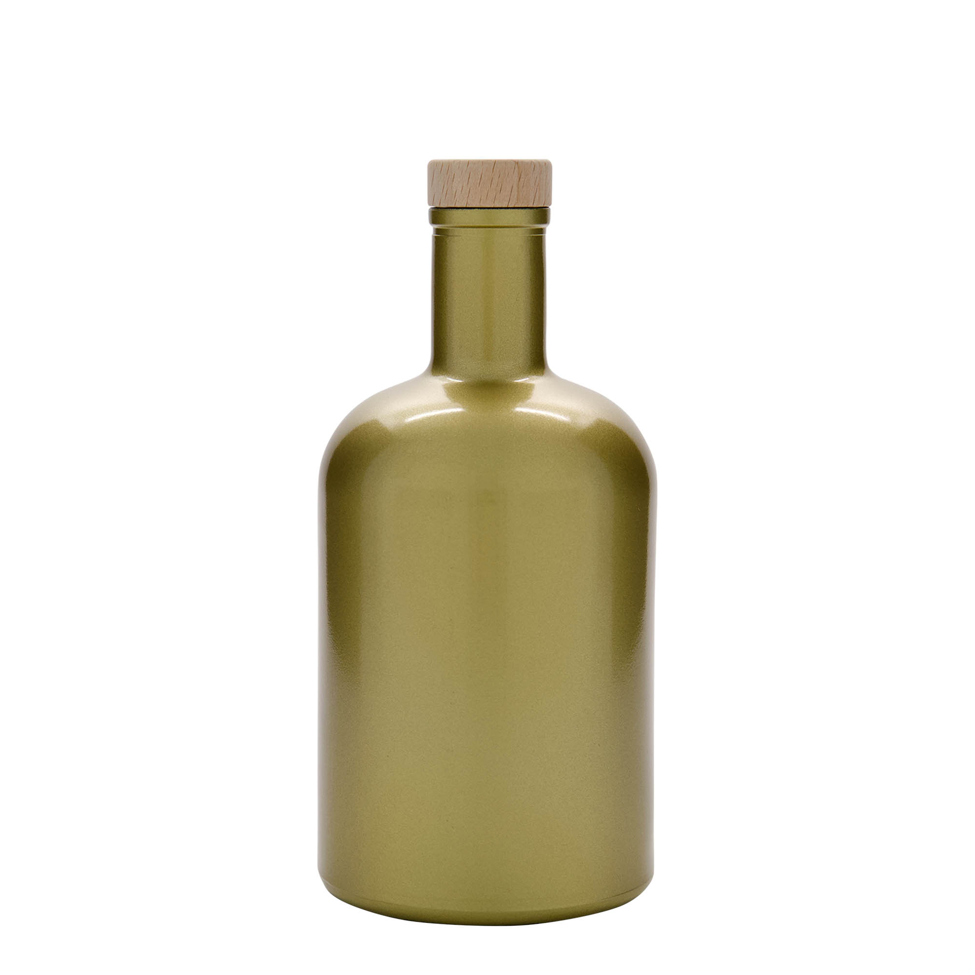 700 ml butelka szklana 'Gerardino', złota, szyjka: korek