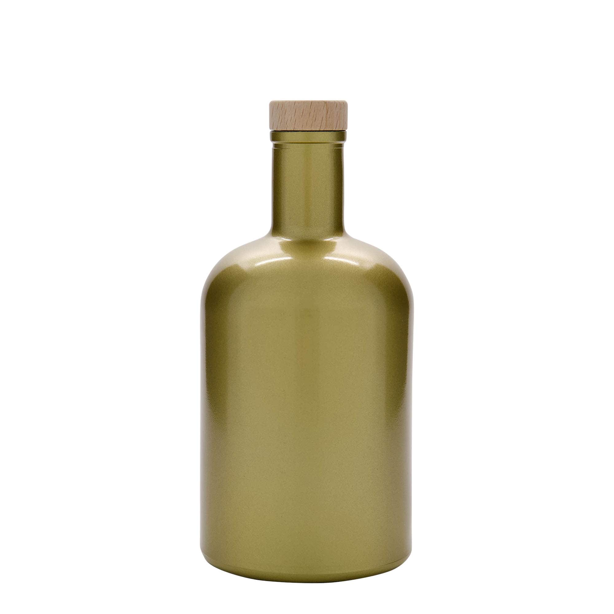 700 ml butelka szklana 'Gerardino', złota, szyjka: korek