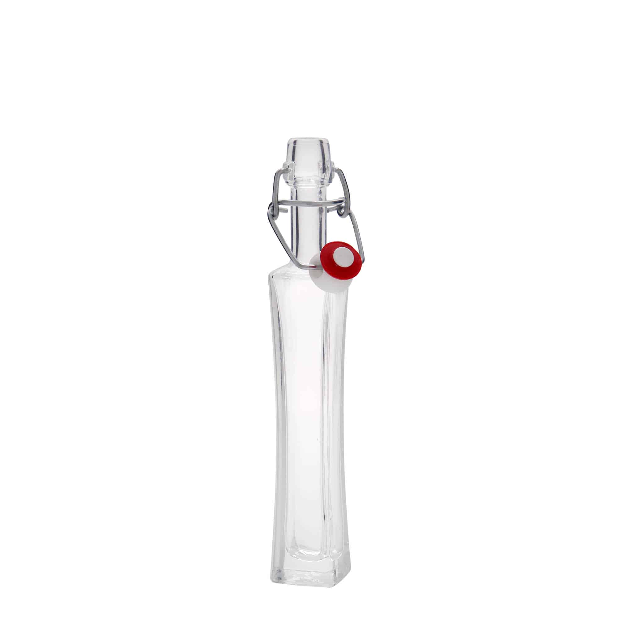 40 ml butelka szklana 'Koko', kwadratowa, zamknięcie: Zamknięcie pałąkowe