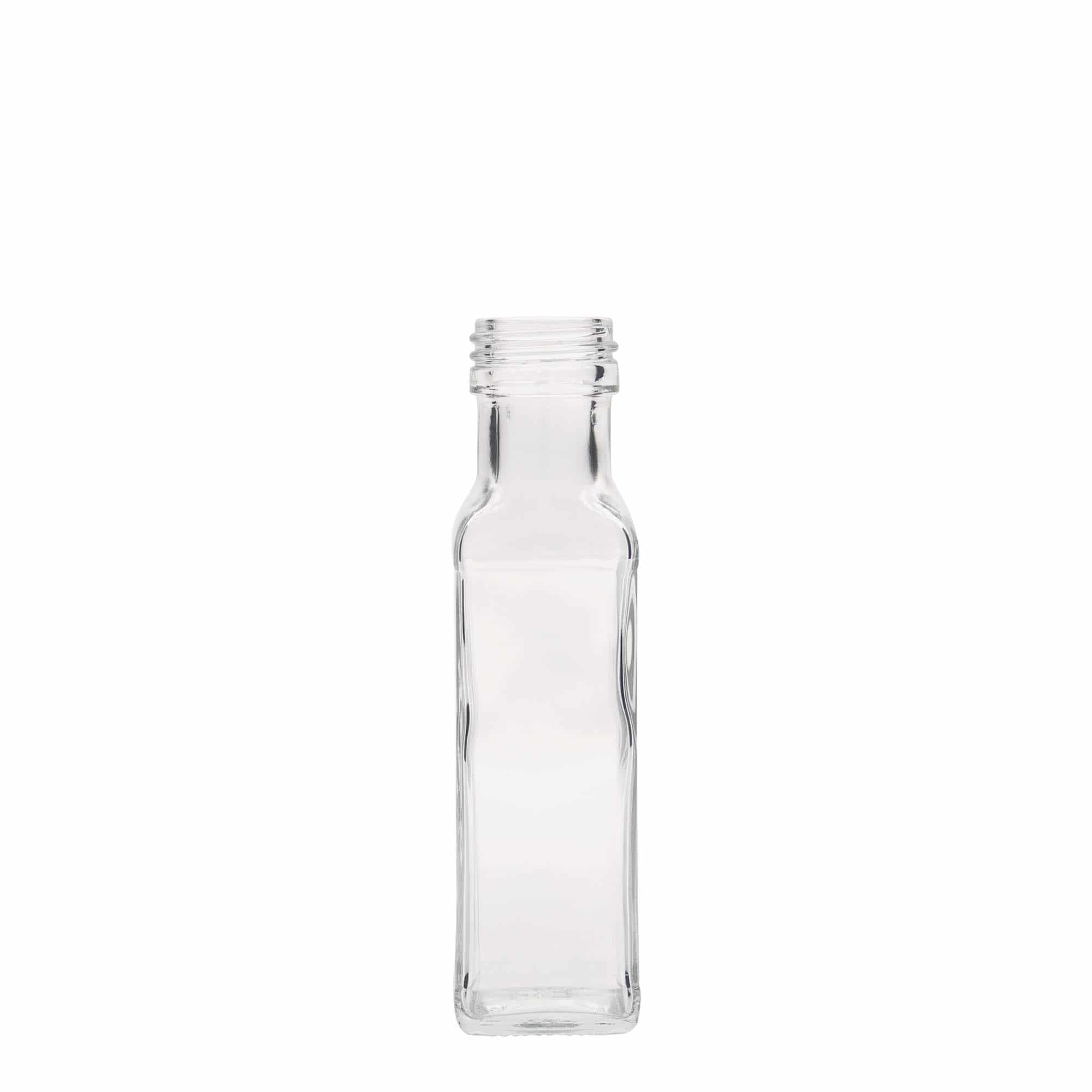 100 ml butelka szklana 'Marasca', kwadratowa, zamknięcie: PP 31,5 100 ml butelka szklana 'Marasca', kwadratowa, zamknięcie: PP 31,5