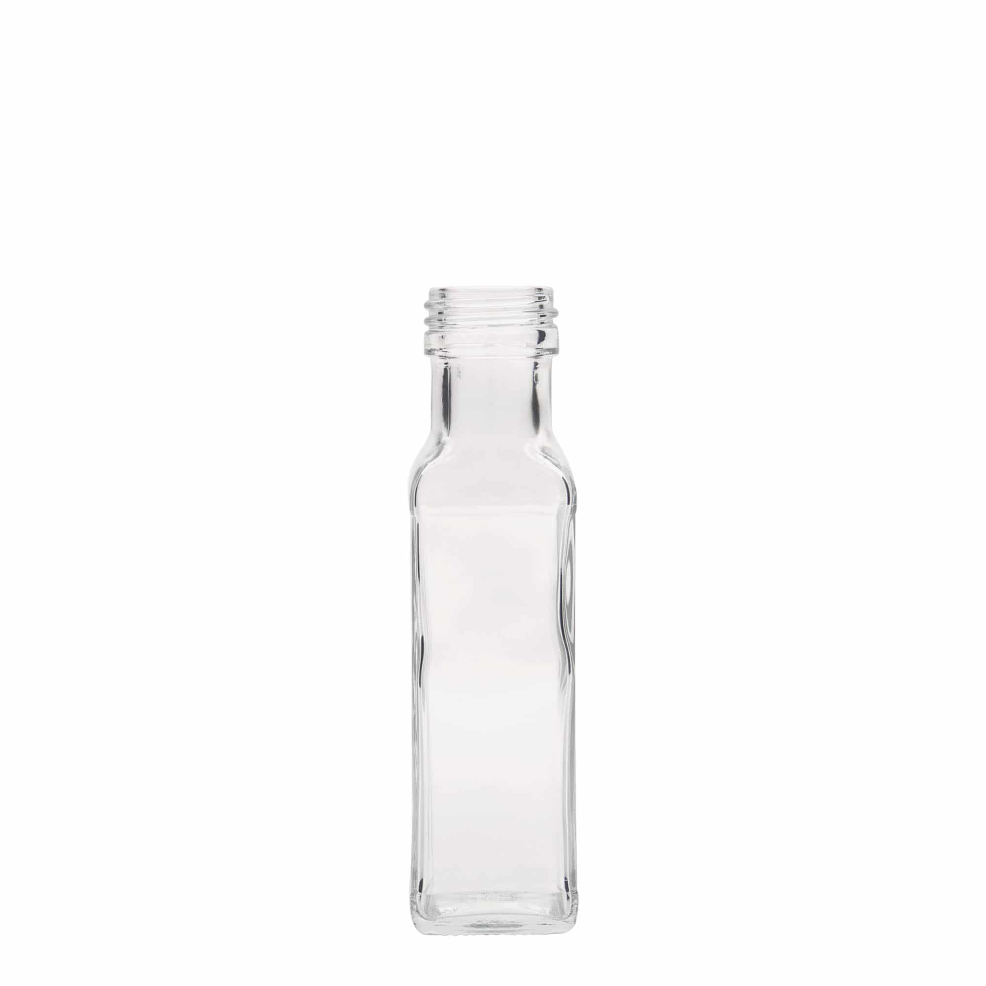 100 ml butelka szklana „Marasca”, kwadratowa, gwint: PP 31,5