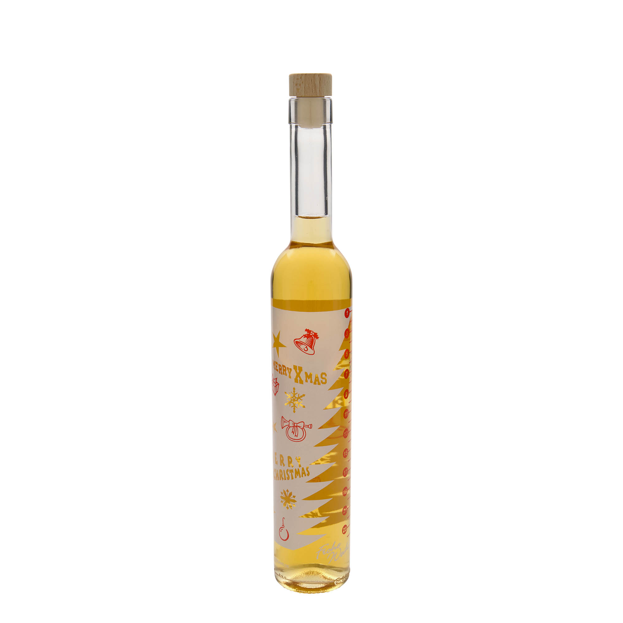 500 ml butelka szklana Maximo z nadrukiem „Kalendarz adwentowy”, szyjka: korek 500 ml butelka szklana Maximo z nadrukiem „Kalendarz adwentowy”, szyjka: korek