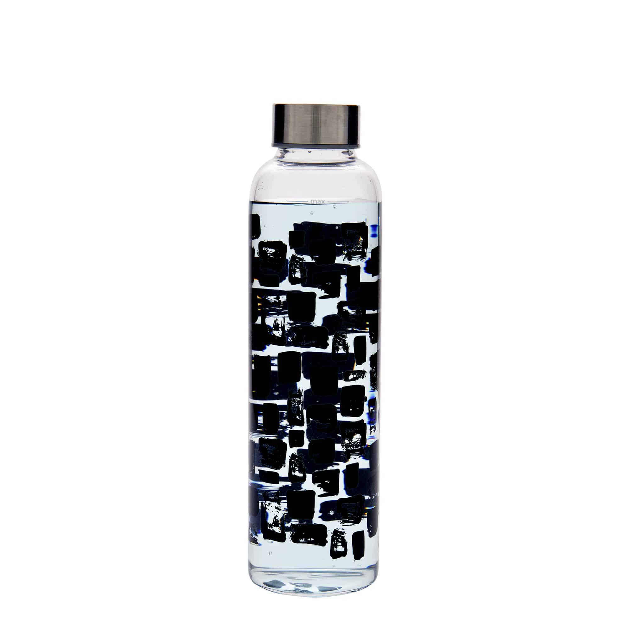 500 ml butelka do picia 'Perseus', wzór: czarne prostokąty, zamknięcie: zakrętka