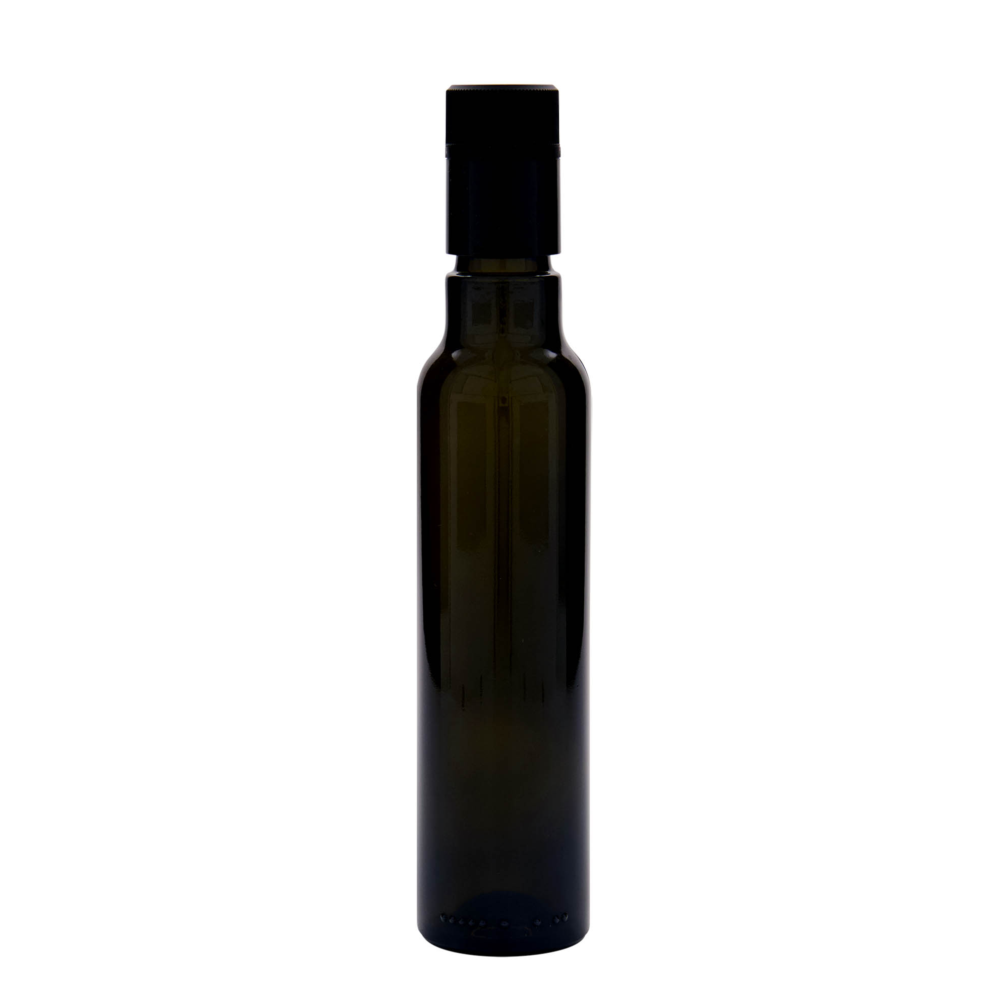 250 ml butelka na ocet/oliwę „Willy New”, szkło, antyczny zielony, wylot: DOP