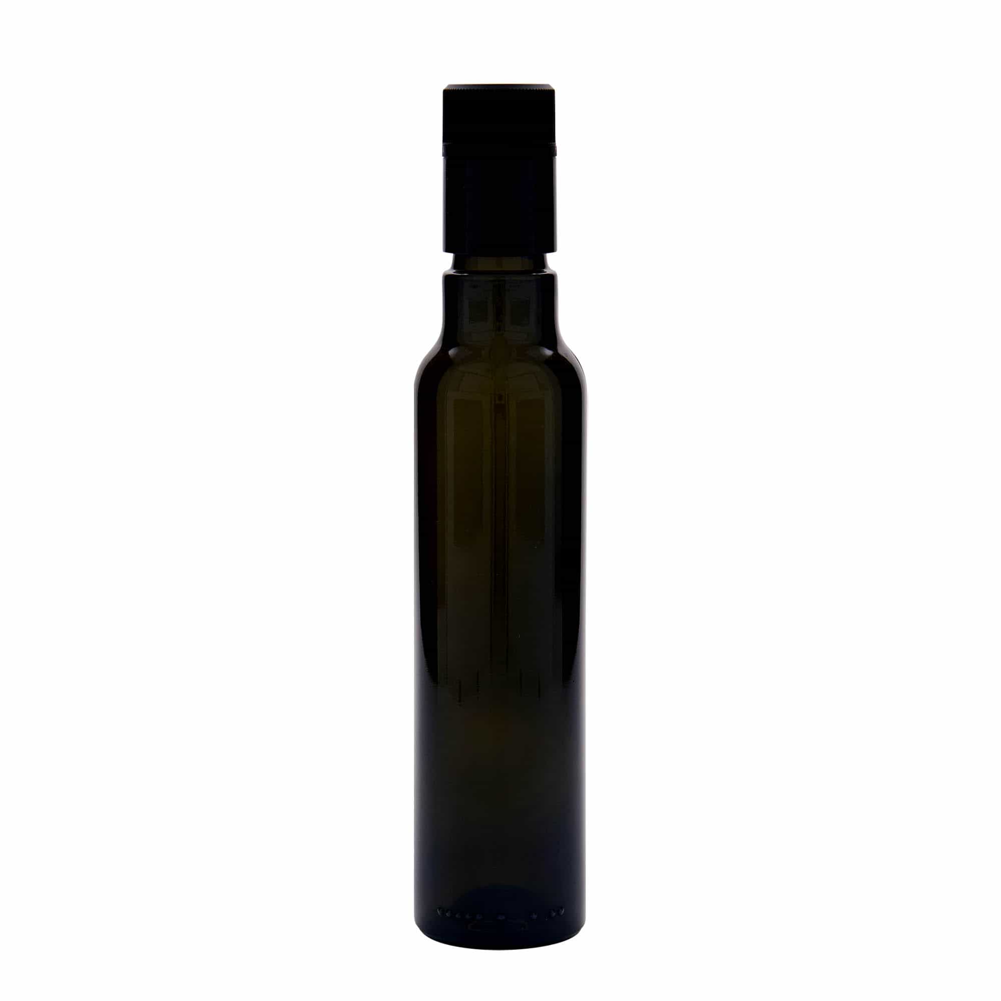 250 ml butelka na ocet/oliwę „Willy New”, szkło, antyczny zielony, wylot: DOP