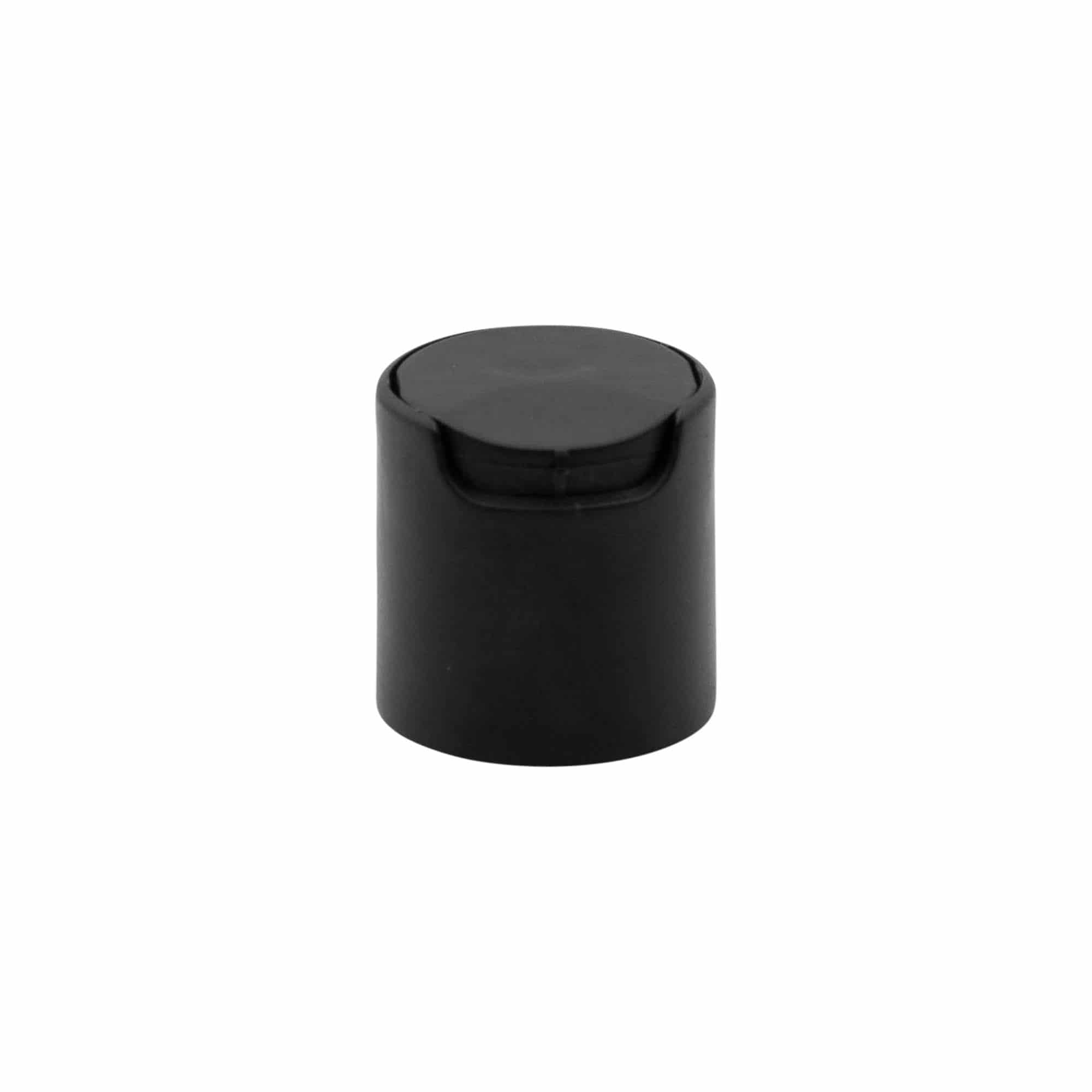 Zakrętka Disc Top, tworzywo sztuczne PP, kolor czarny, do zamknięcia: 24/410