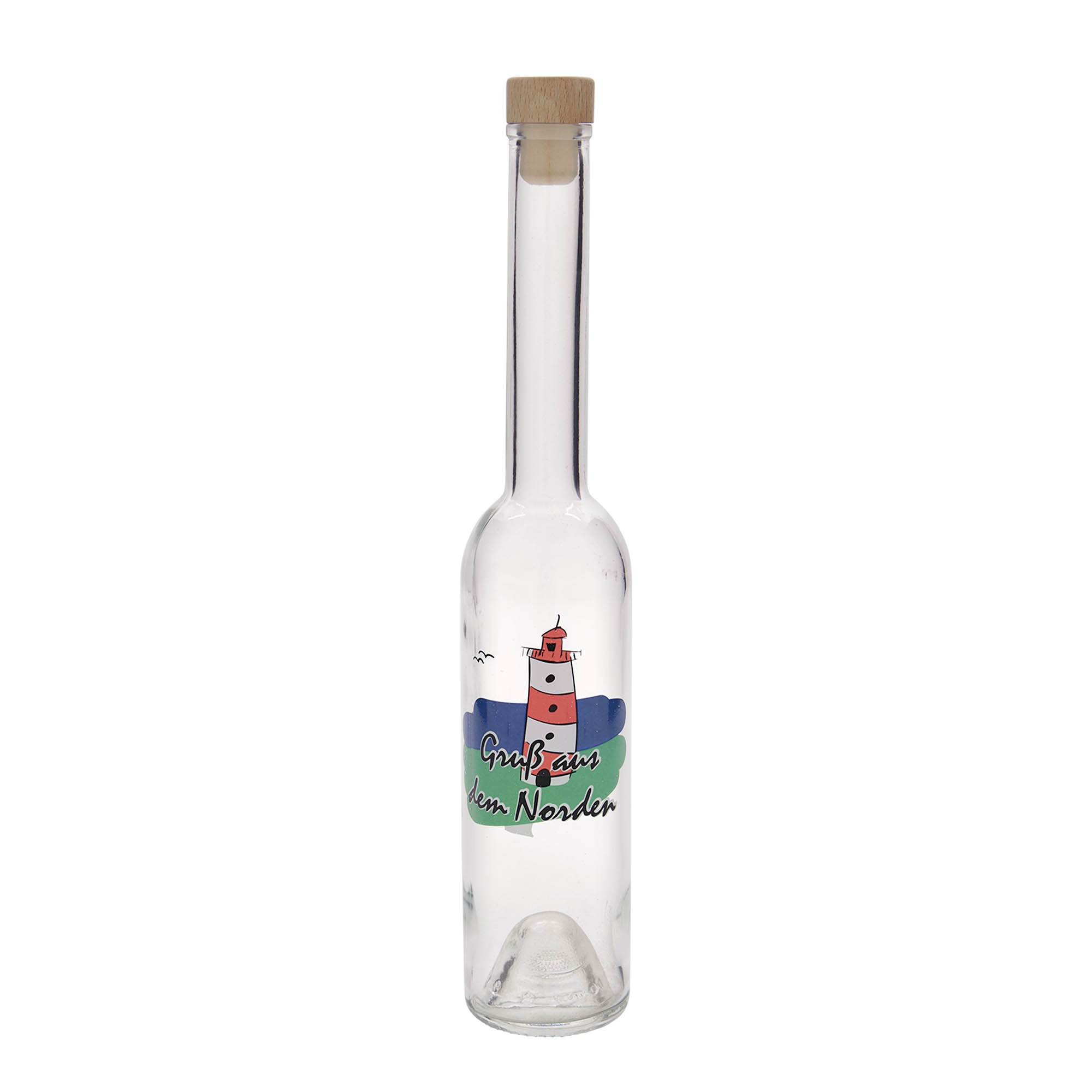 350 ml butelka szklana „Opera”, motyw: Północ, korek wylewu