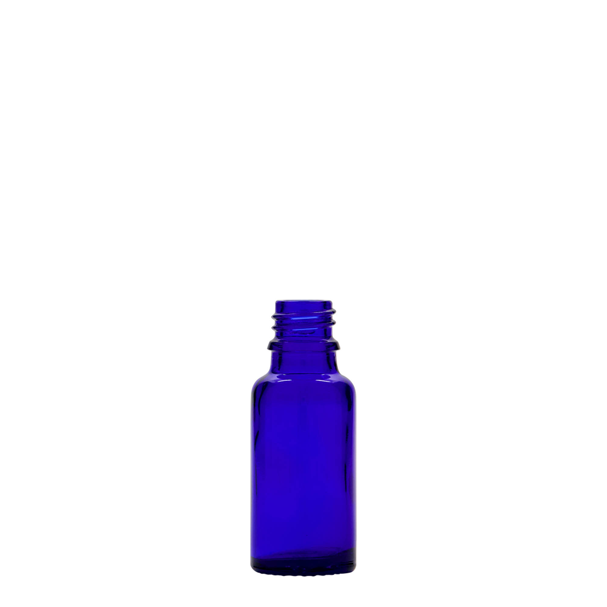 20 ml butelka medyczna, szkło, królewski błękit, wylot: DIN 18