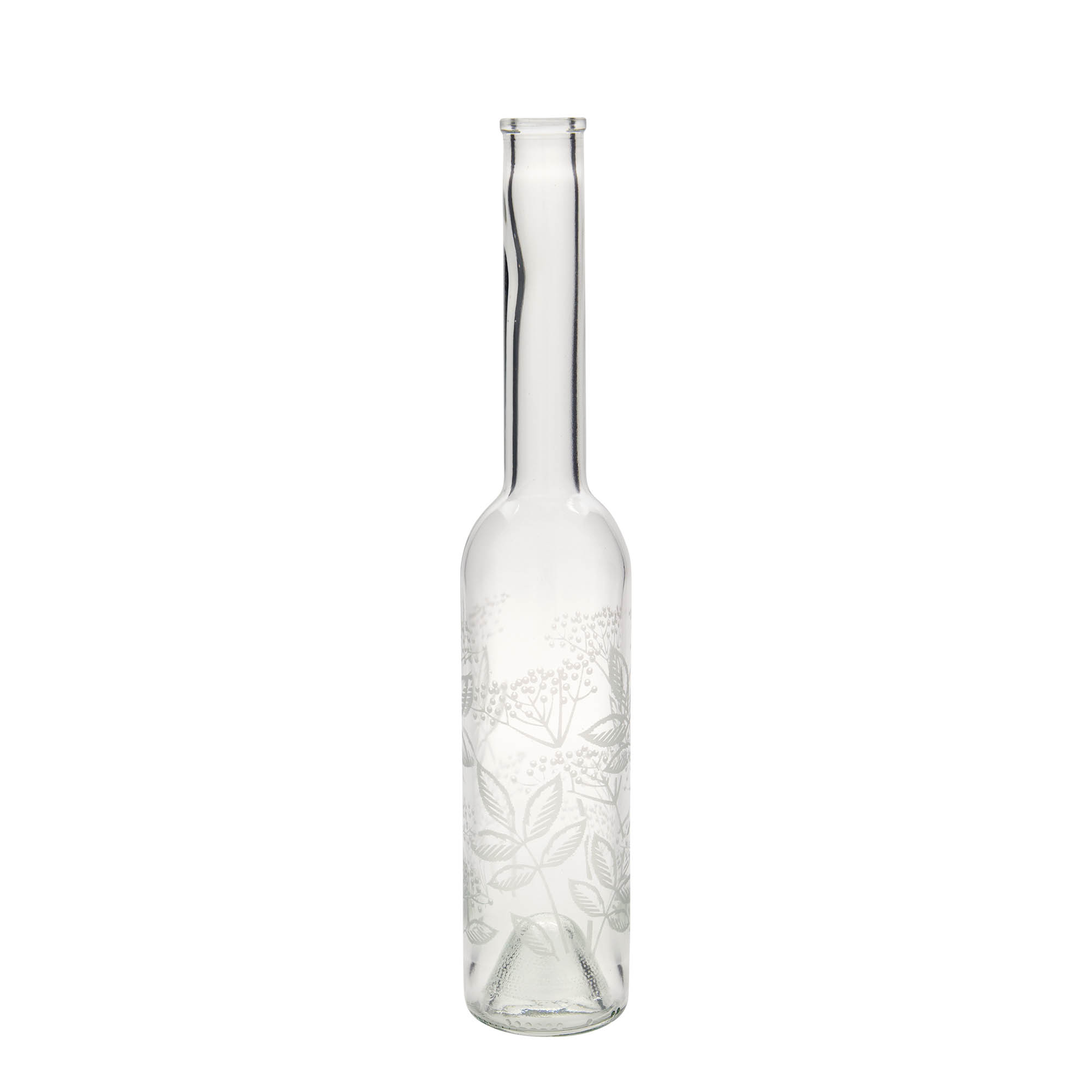 350 ml butelka szklana 'Opera', motyw: czarny bez, szyjka: korek 350 ml butelka szklana 'Opera', motyw: czarny bez, szyjka: korek