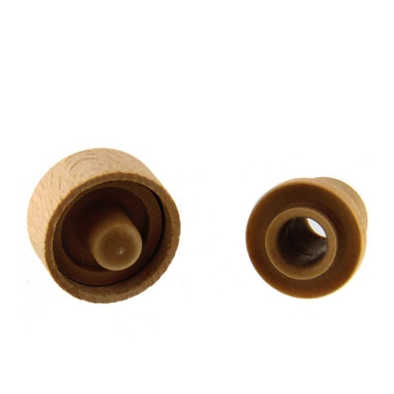 Korek z uchwytem i otworem dozującym 19 mm, tworzywo sztuczne i drewno, wielokolorowy, do zamknięcia: korek