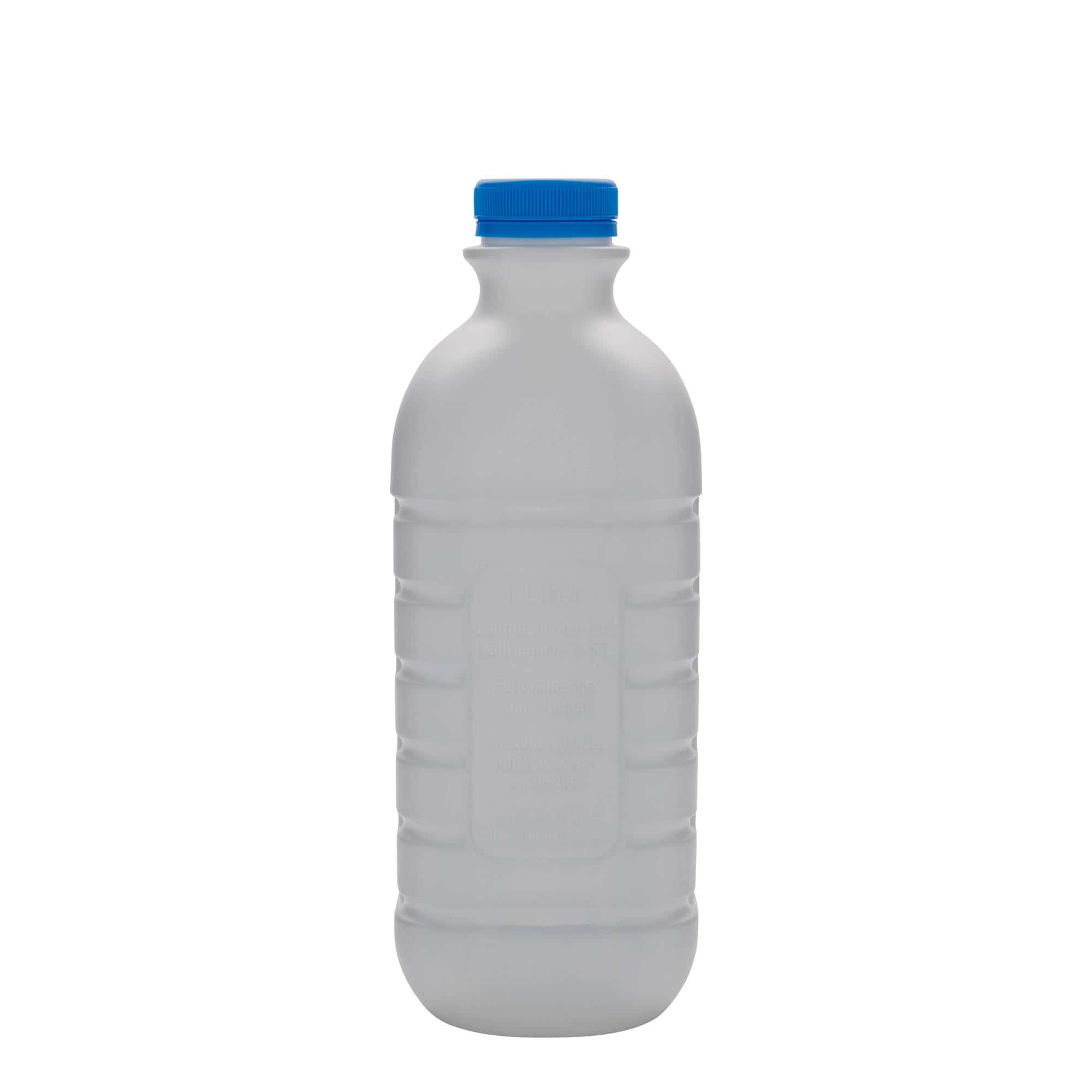 1000 ml butelka na mleko, prostokątna, tworzywo sztuczne HDPE, kolor biały, zamknięcie: PEHD40