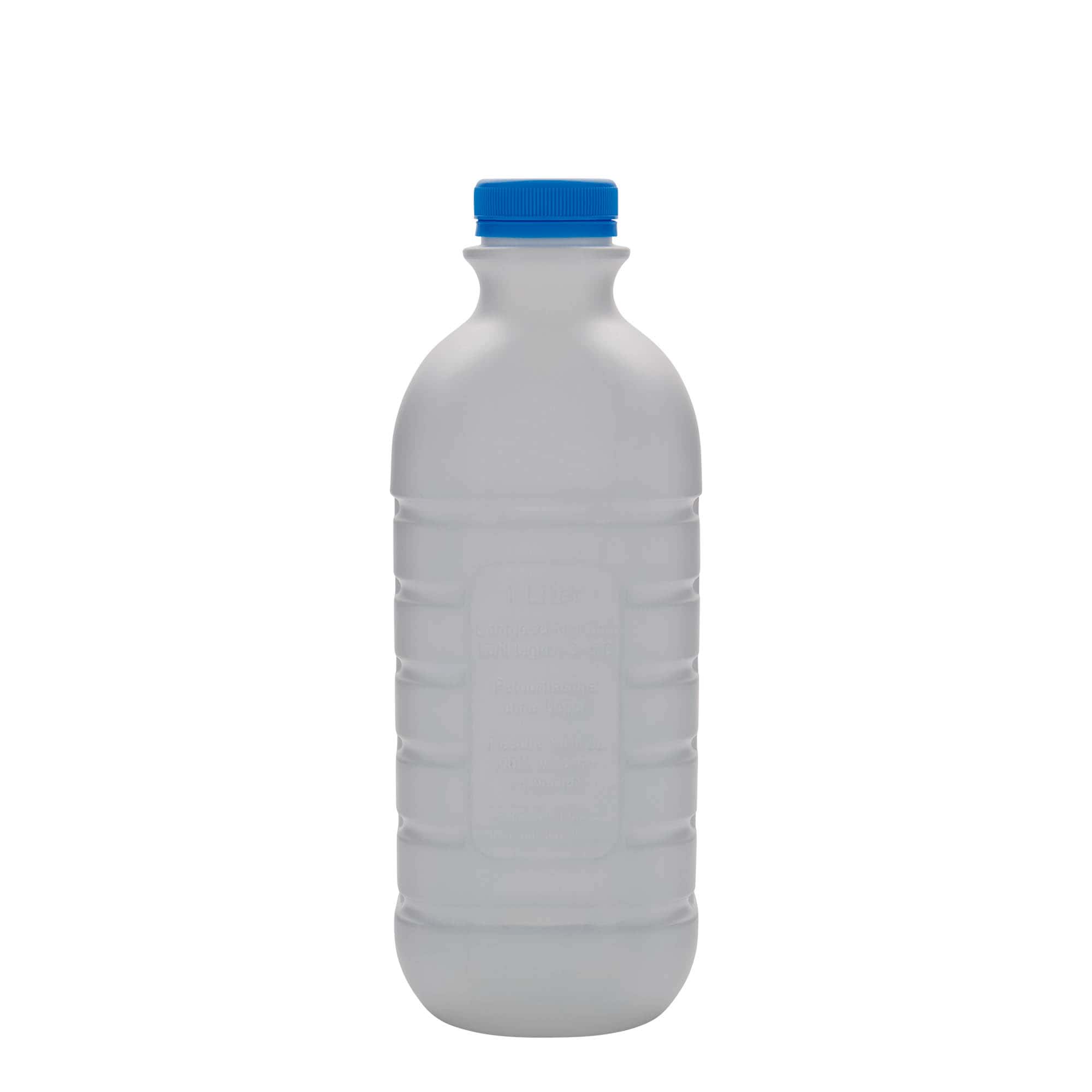 1.000 ml butelka na mleko, prostokątna, tworzywo HDPE, biała, wylot: PEHD40