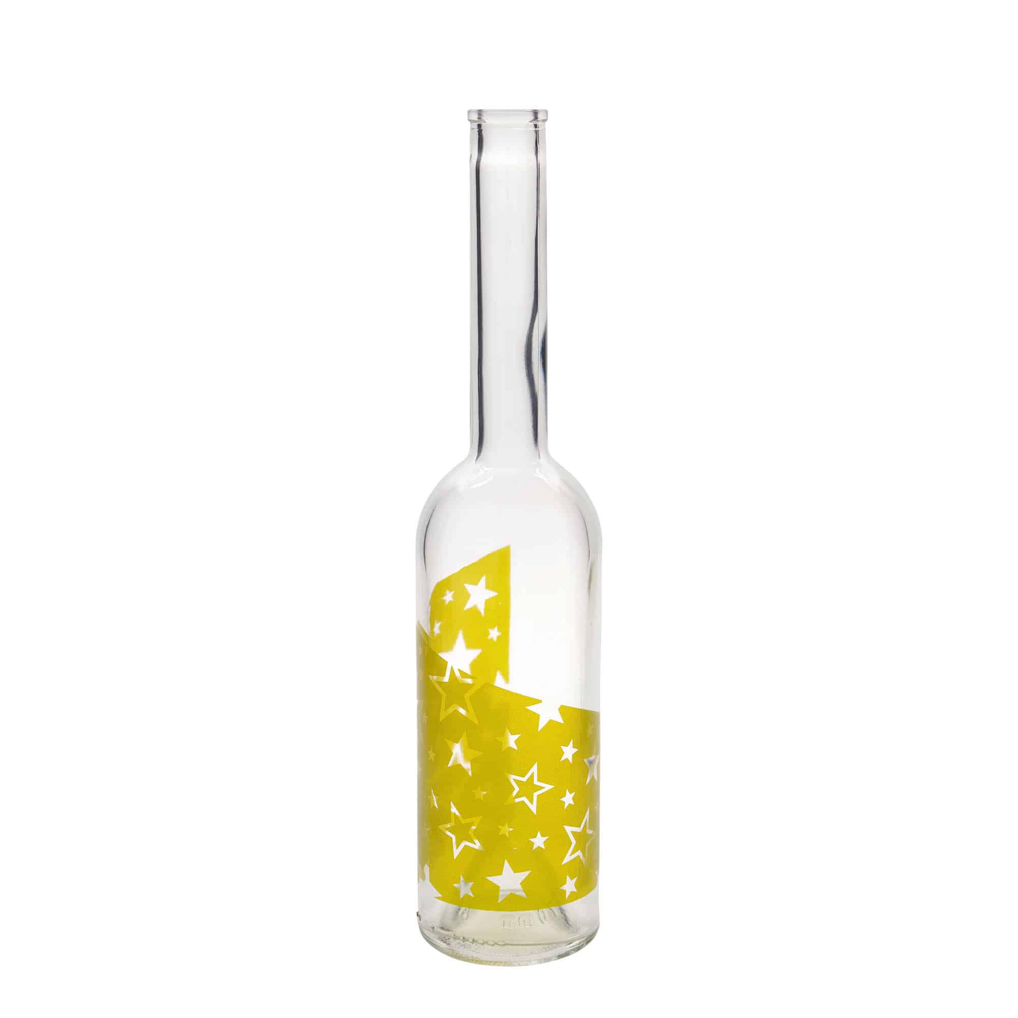 500 ml butelka szklana 'Opera', wzór: złote gwiazdy, zamknięcie: korek 500 ml butelka szklana 'Opera', wzór: złote gwiazdy, zamknięcie: korek