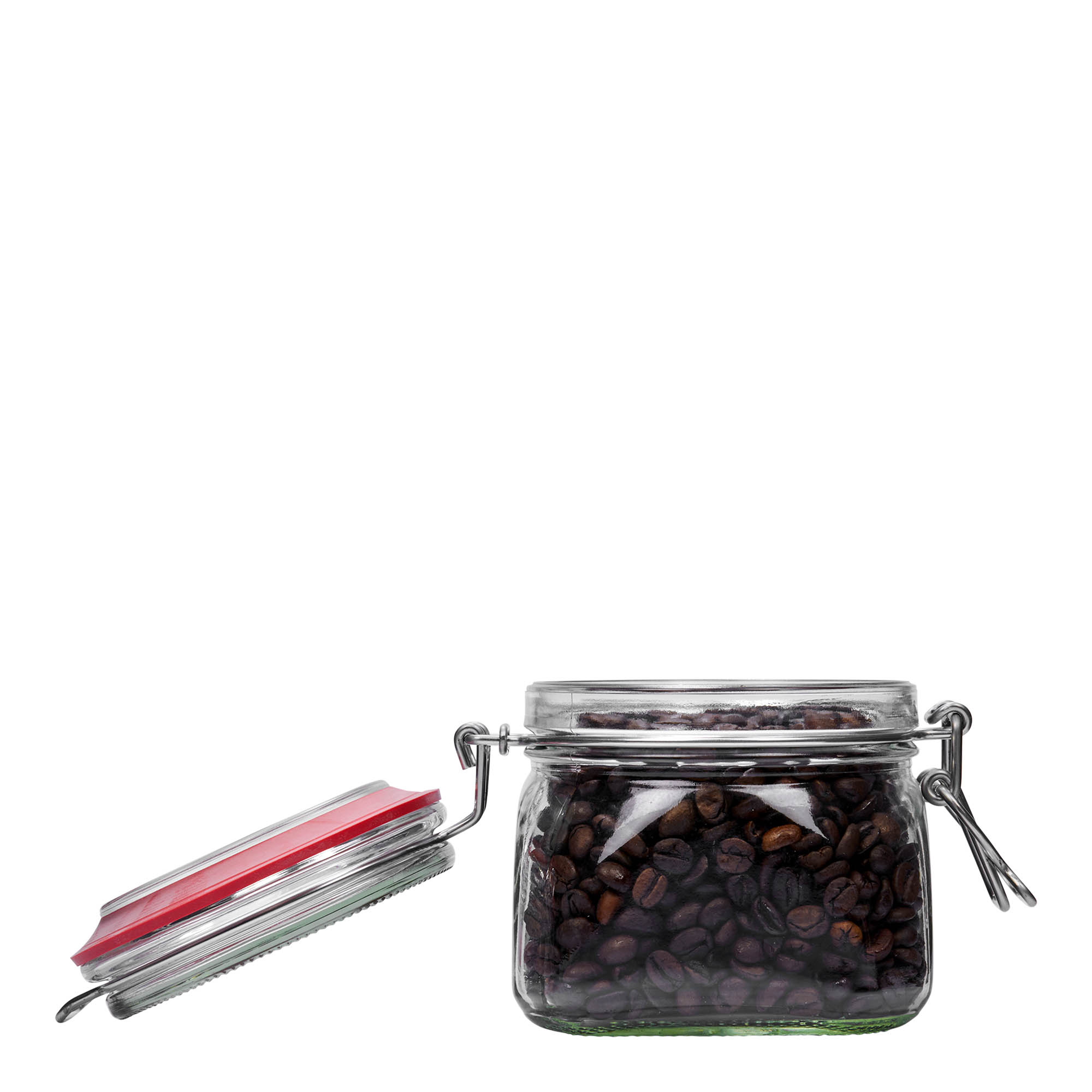 550 ml słoik z drucianym zamknięciem, kwadratowy, otwór: zamknięcie drucianym klipsem 550 ml słoik z drucianym zamknięciem, kwadratowy, otwór: zamknięcie drucianym klipsem