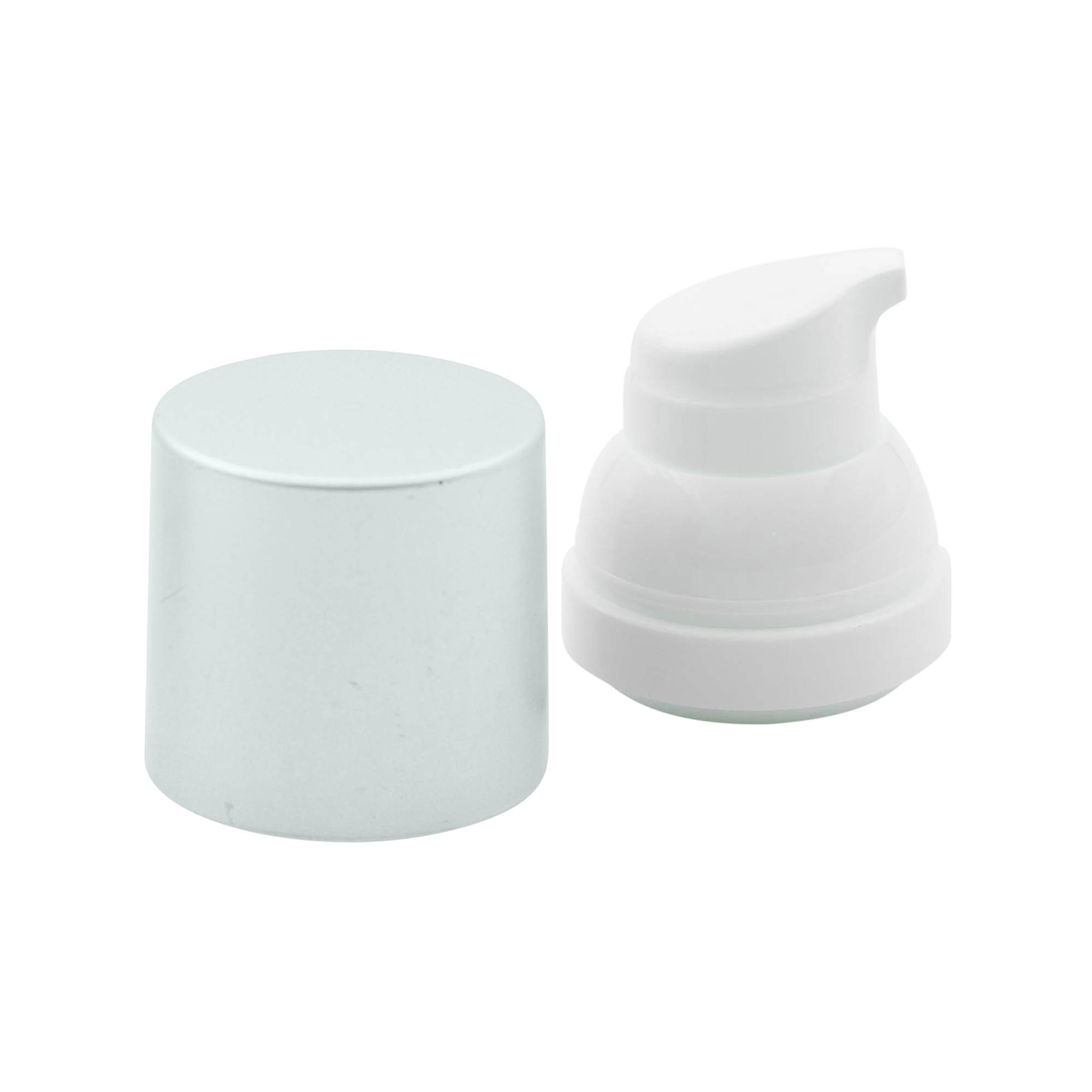 Pompa dozownika bezpowietrznego 'Mezzo', tworzywo sztuczne PP, srebrna Pompa dozownika bezpowietrznego 'Mezzo', tworzywo sztuczne PP, srebrna