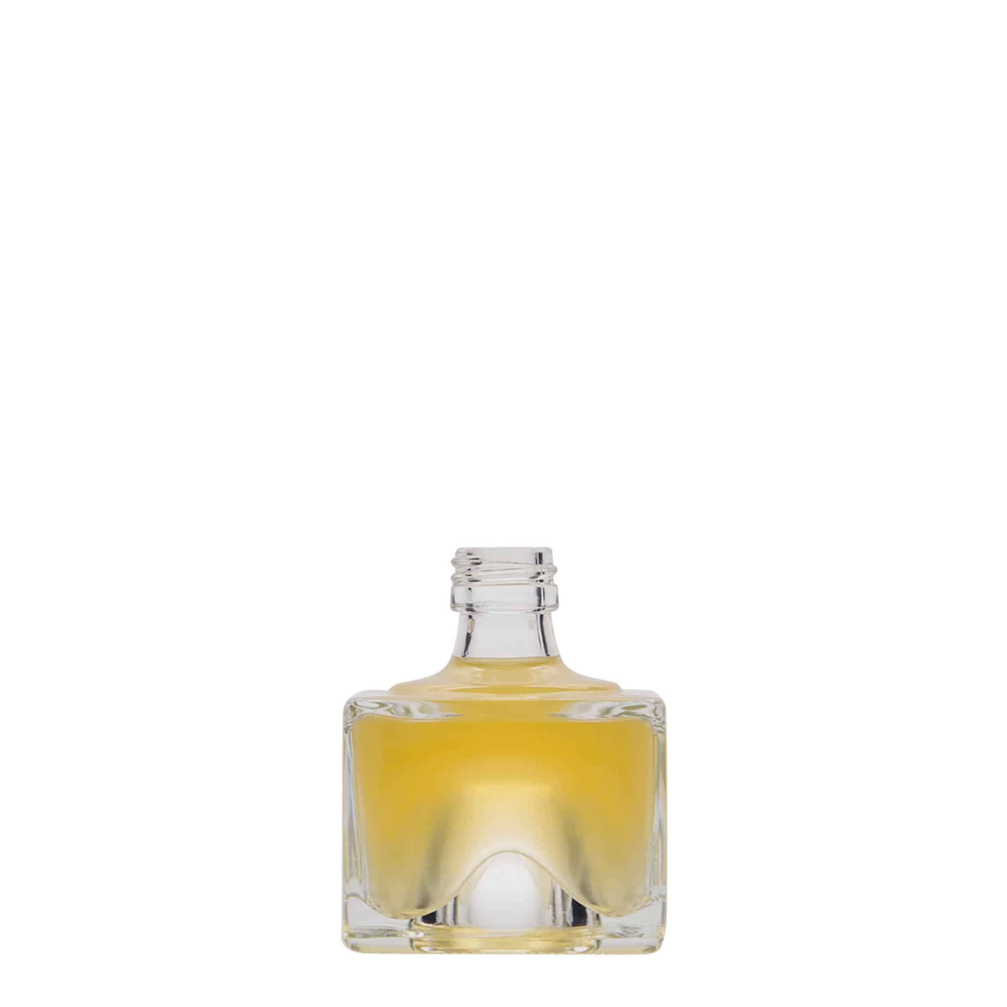 40 ml butelka szklana 'Cocolores', kwadratowa, wylot: PP 18