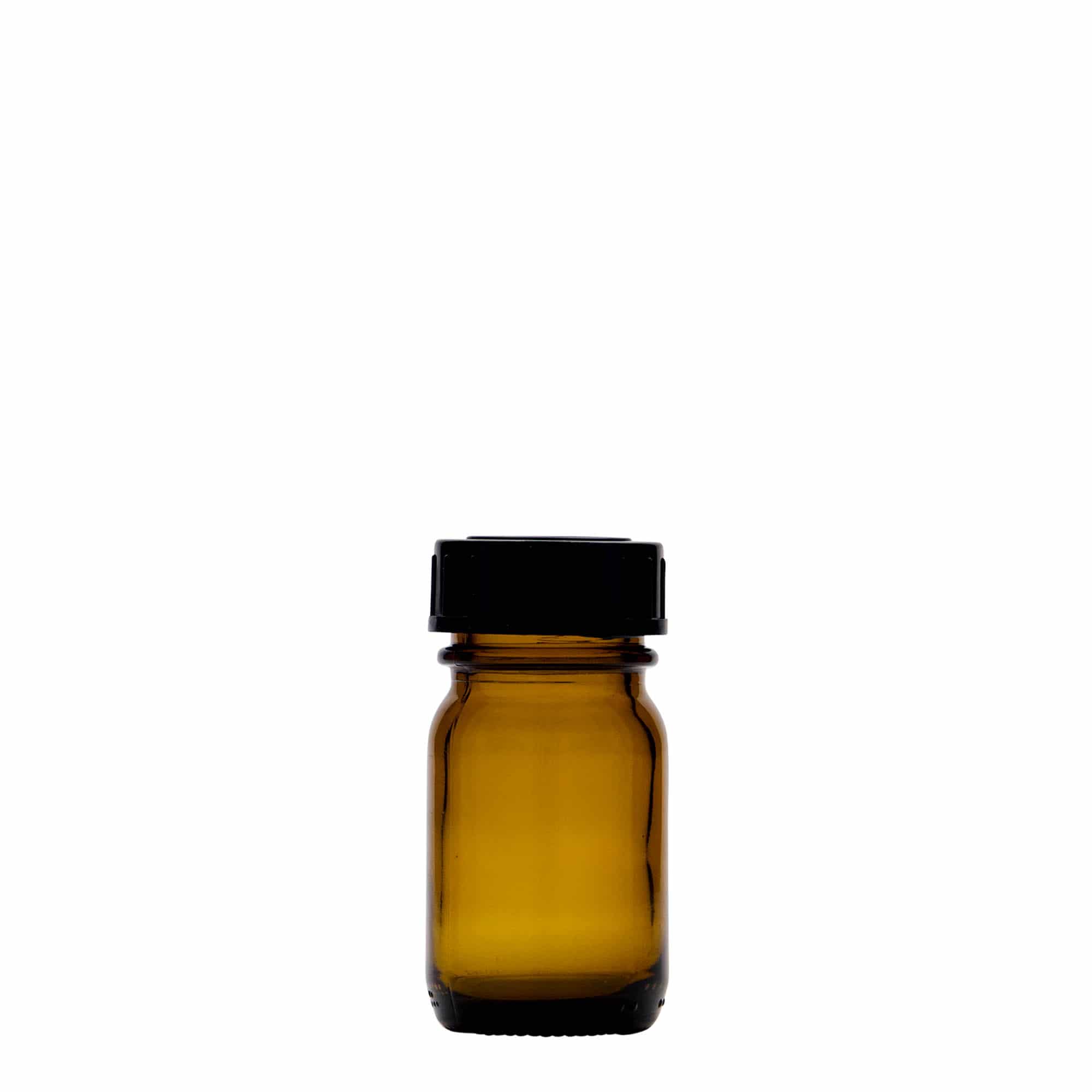 30 ml słoik z szeroką szyjką, brązowy, otwór: DIN 32