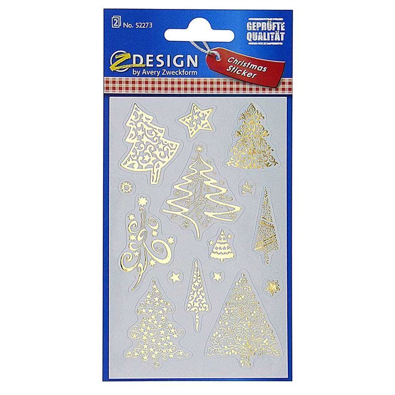 Zweckform Naklejki „Choinki”, papier, złote Zweckform Naklejki „Choinki”, papier, złote