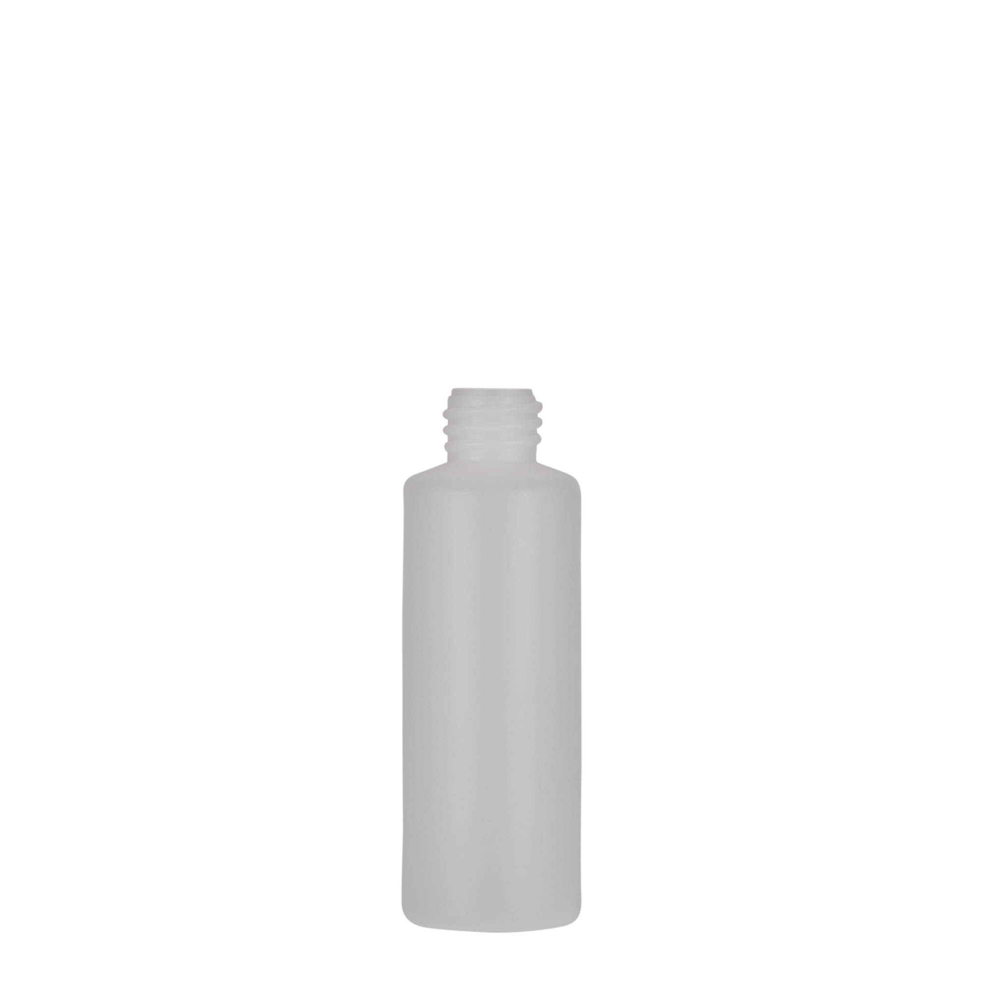50 ml butelka okrągła, tworzywo sztuczne PE, naturalna, szyjka: zakrętka 50 ml butelka okrągła, tworzywo sztuczne PE, naturalna, szyjka: zakrętka