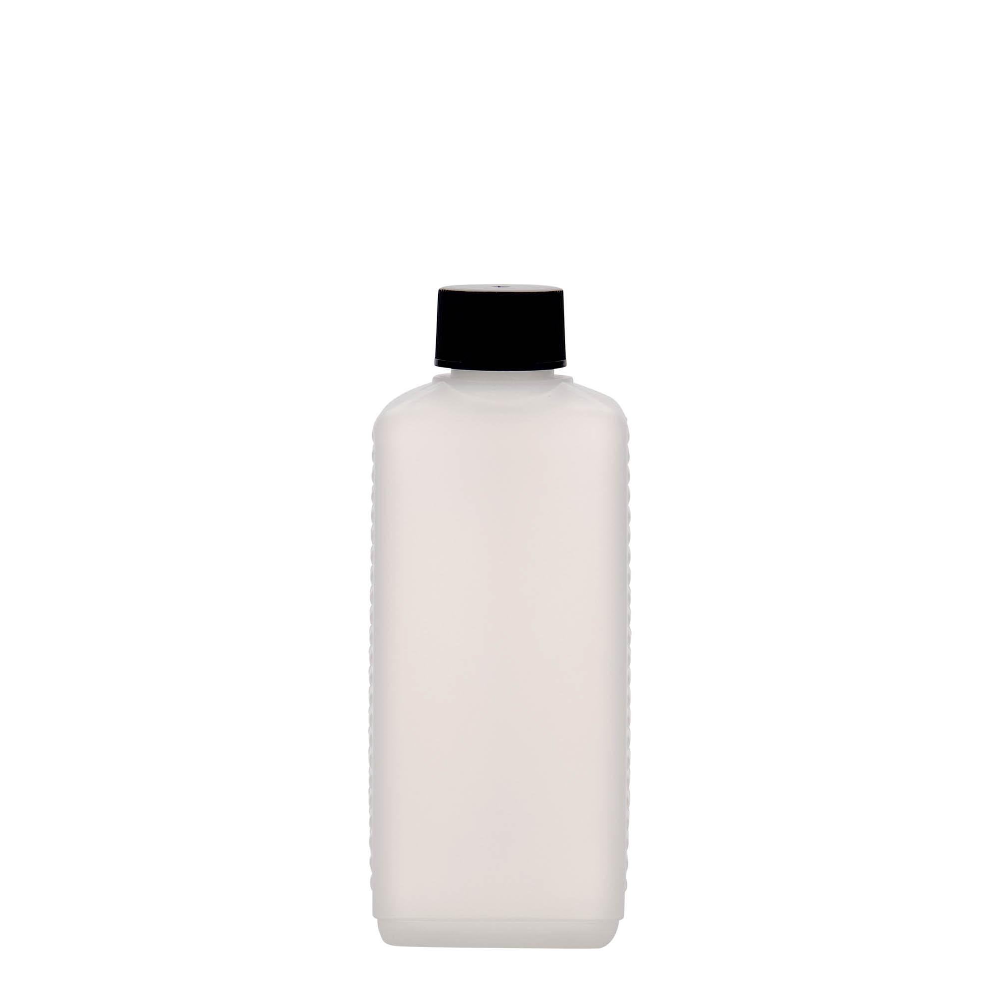250 ml kanister, prostokątny, tworzywo sztuczne HDPE, naturalny, gwint: DIN 25 EPE
